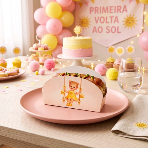 Caixa para Mini Hot Dog 1ª Volta ao Sol