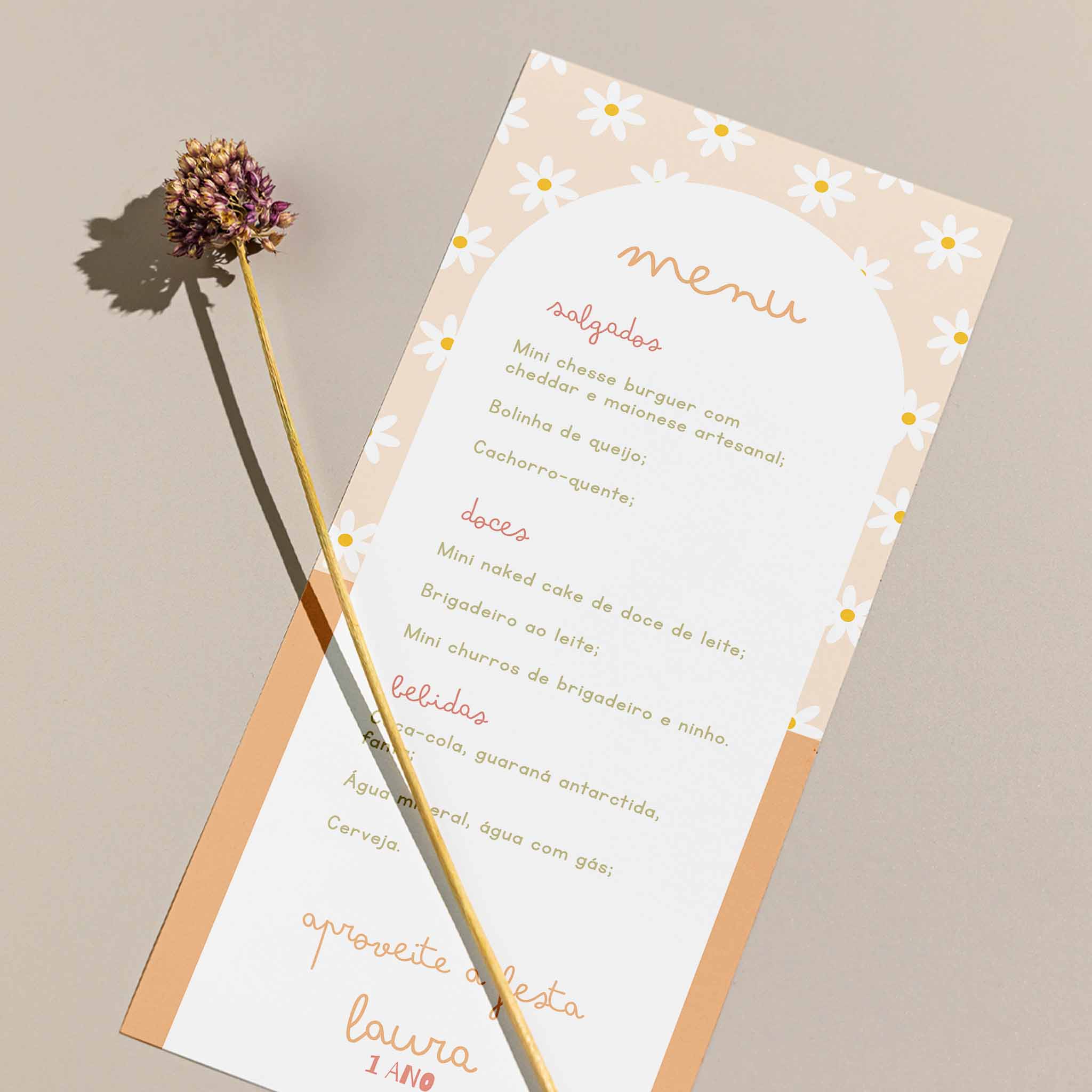 Menu Cardápio Aniversário Margarida