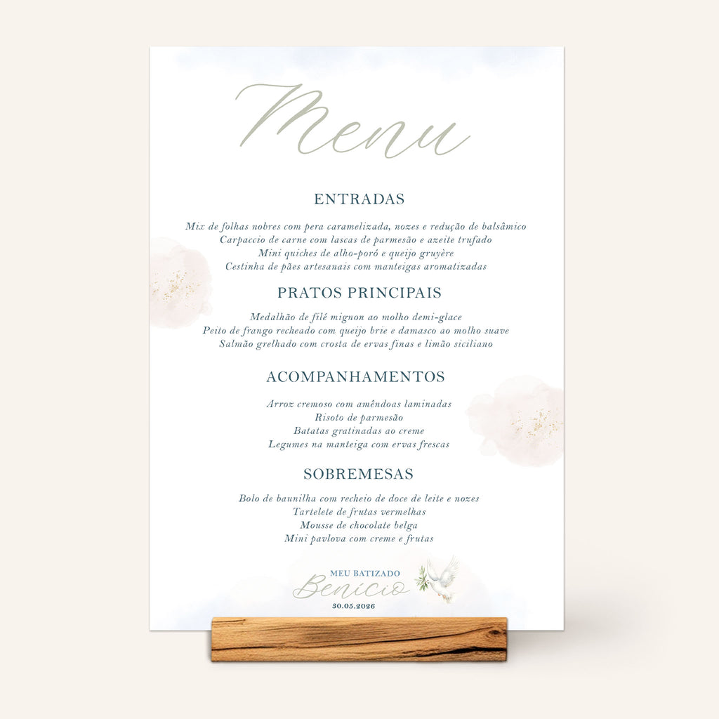 Menu Cardápio Batismo