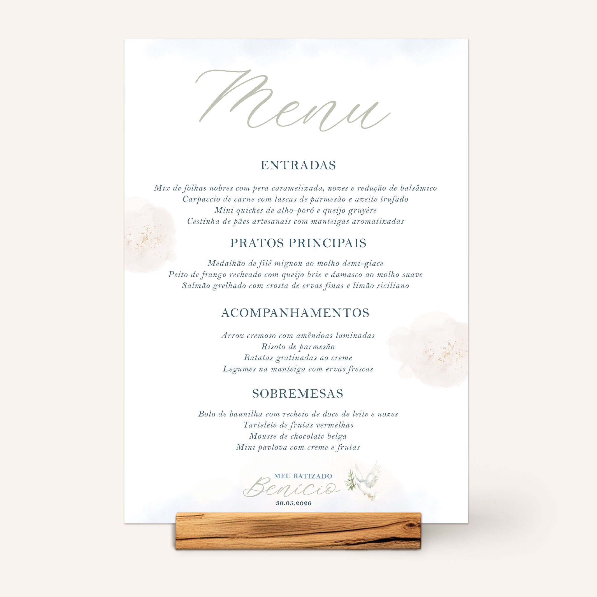 Menu Cardápio Batismo