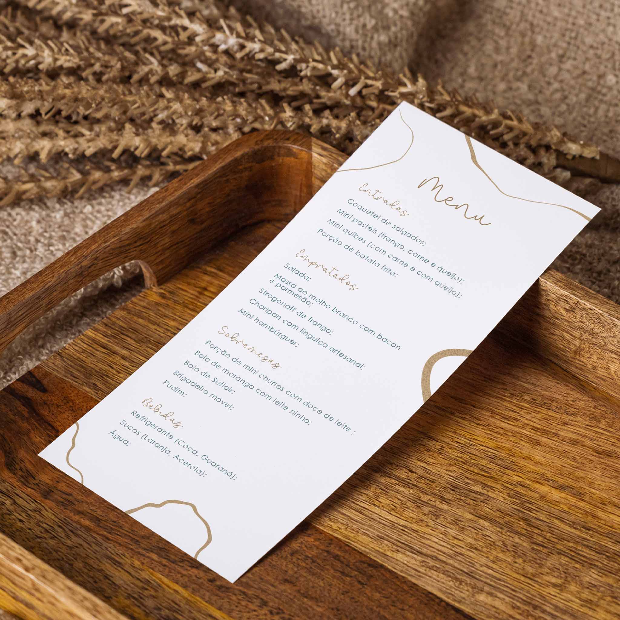Menu Cardápio Minimalista
