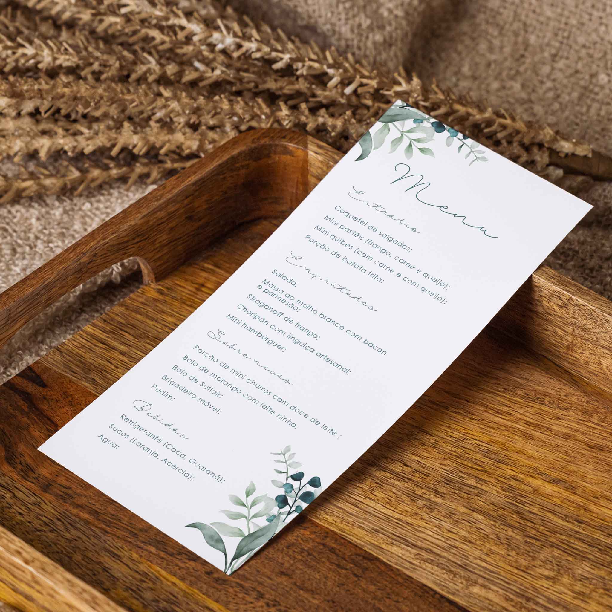 Menu Cardápio Minimalista