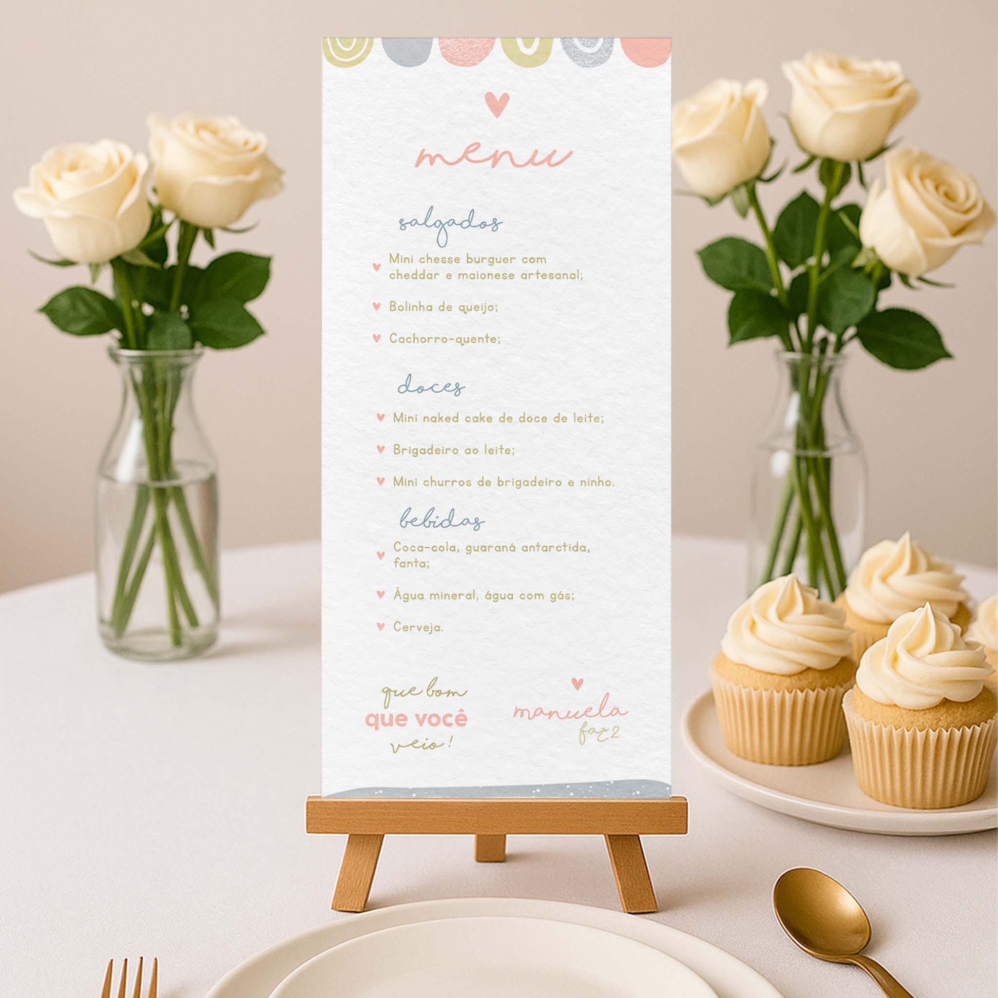 Menu Cardápio Aniversário Cores
