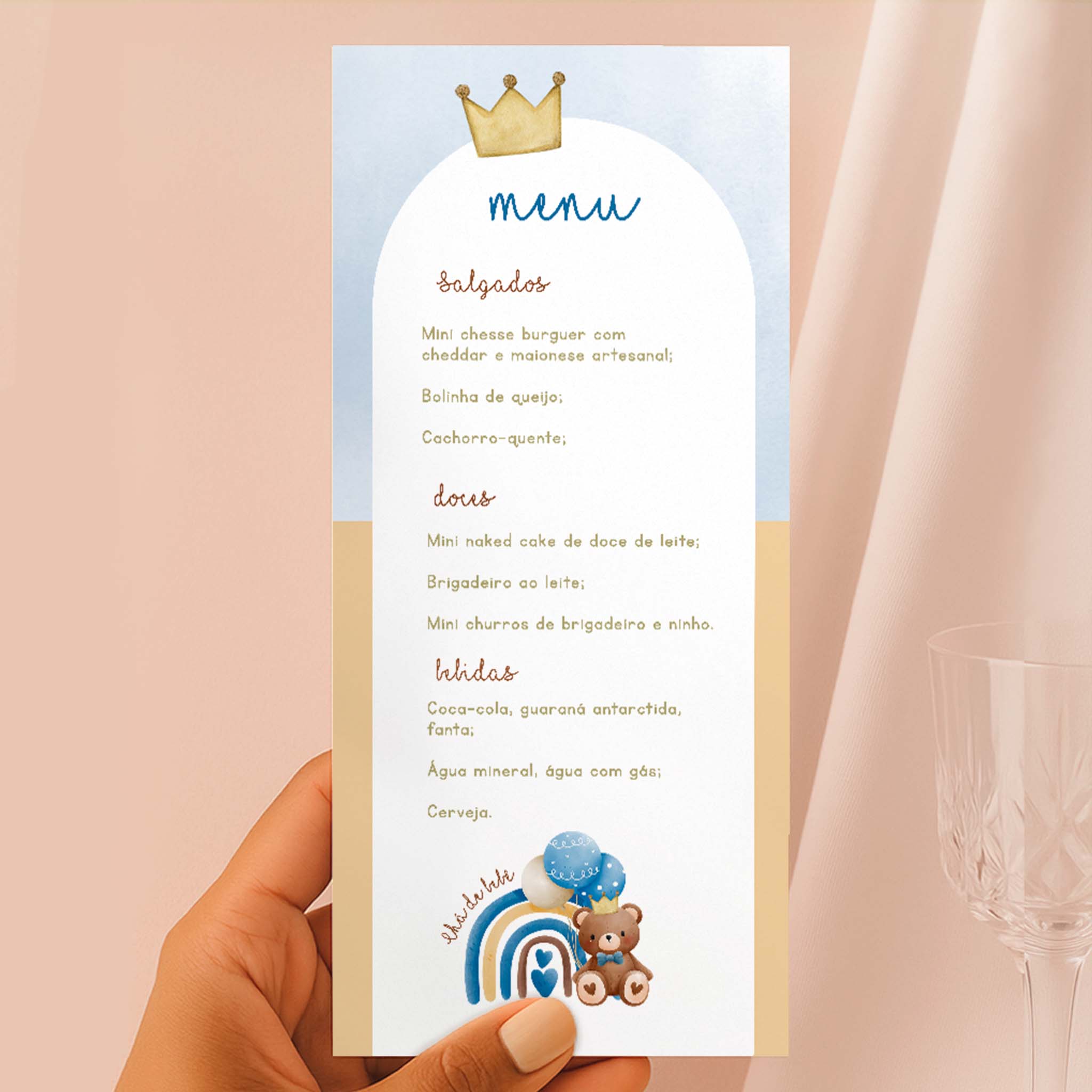 Menu Cardápio Chá de Bebê Ursinho