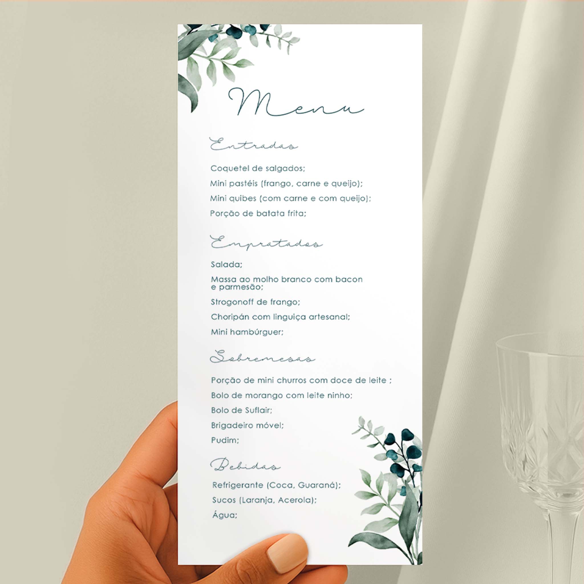 Menu Cardápio Minimalista