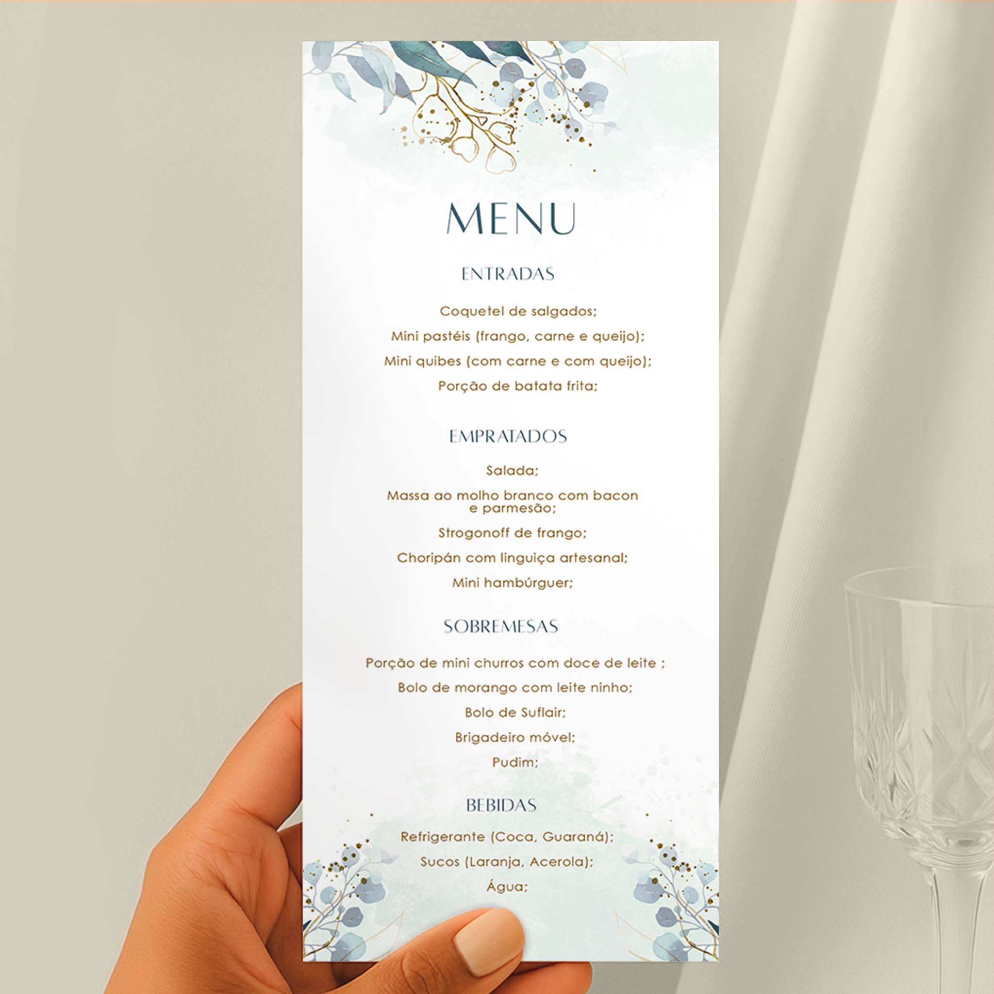 Menu Cardápio Minimalista