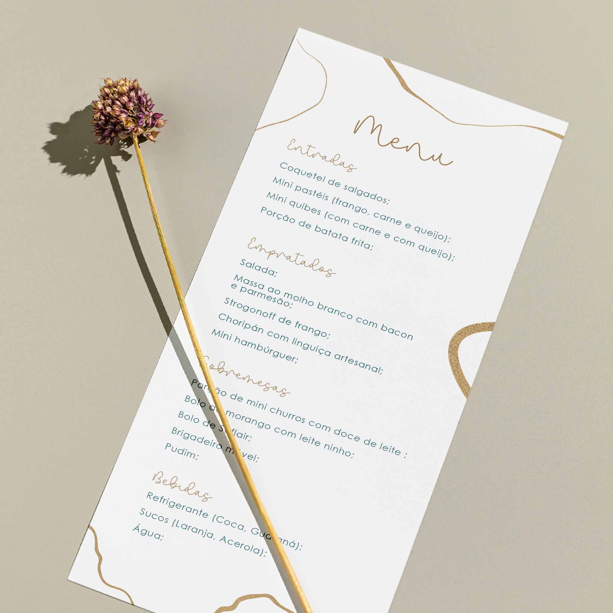 Menu Cardápio Minimalista