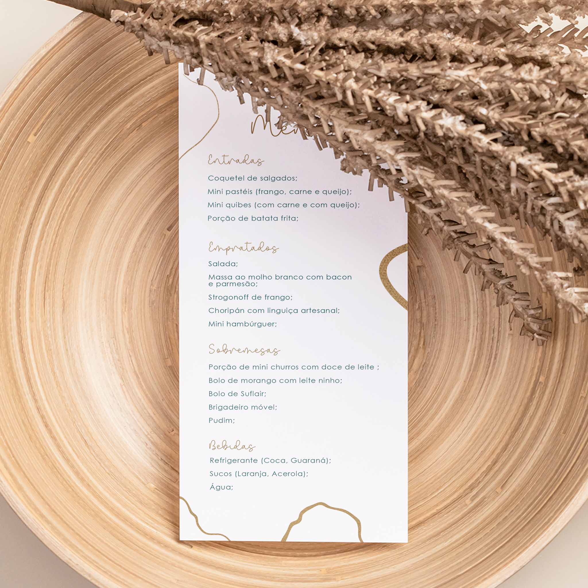 Menu Cardápio Minimalista