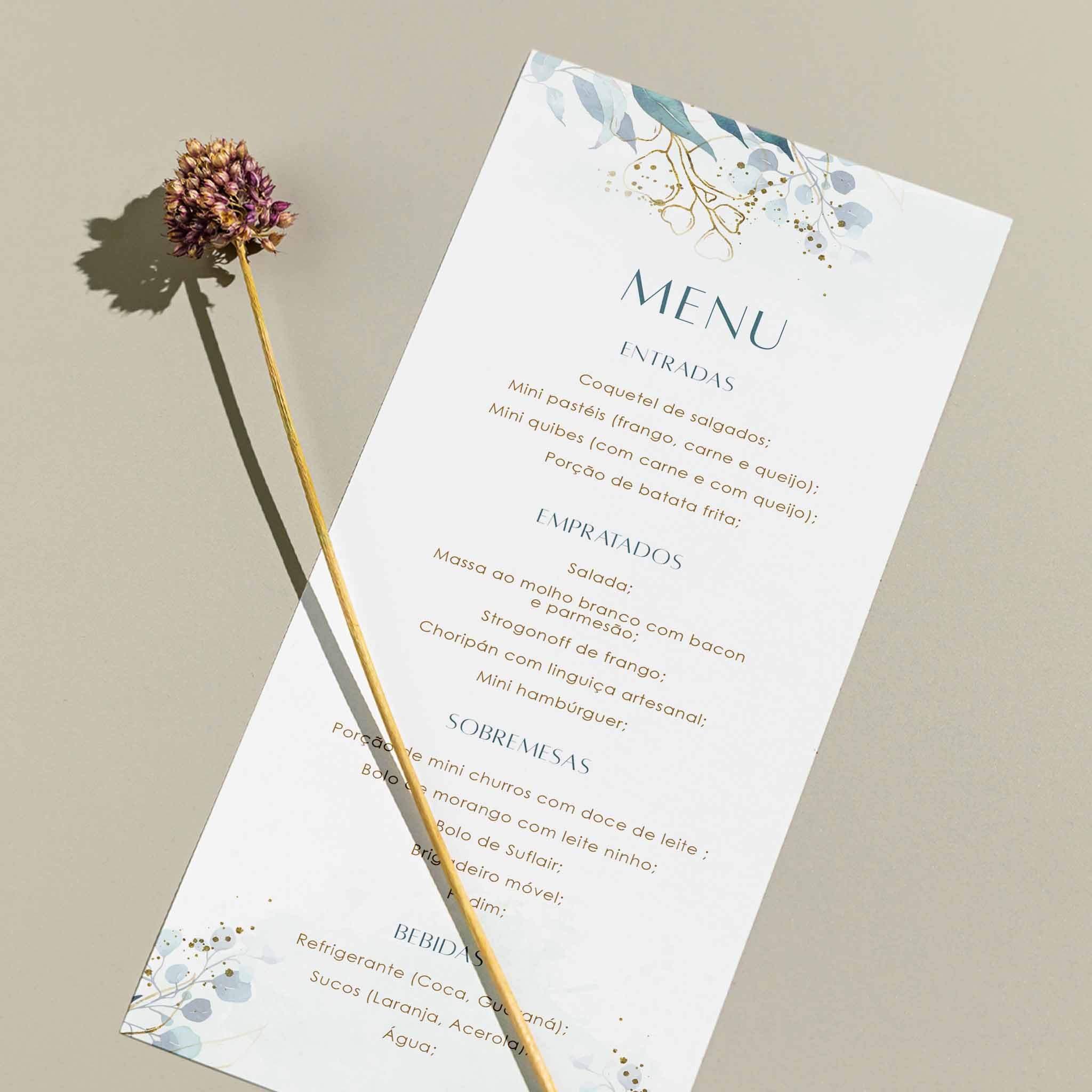 Menu Cardápio Minimalista