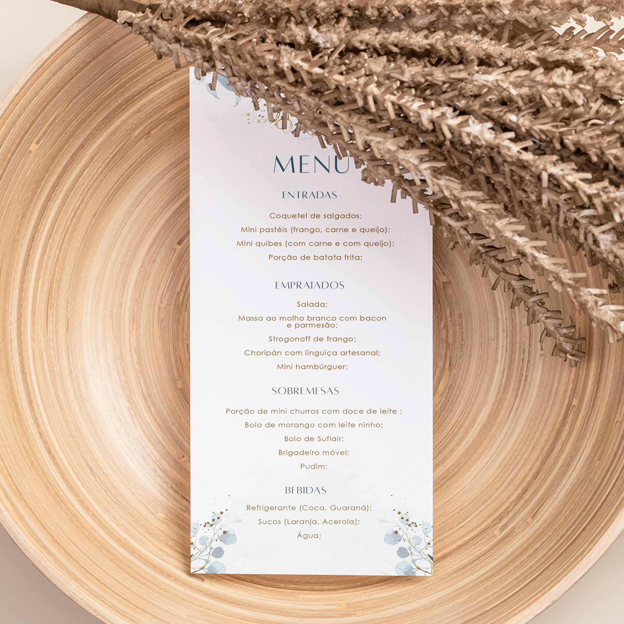 Menu Cardápio Minimalista