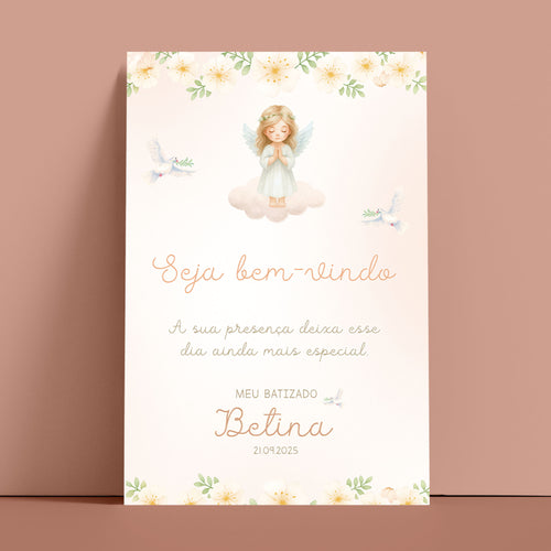 Cartão Agradecimento de Mesa Batismo
