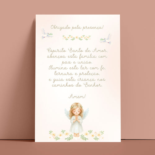 Cartão Agradecimento de Mesa Batismo