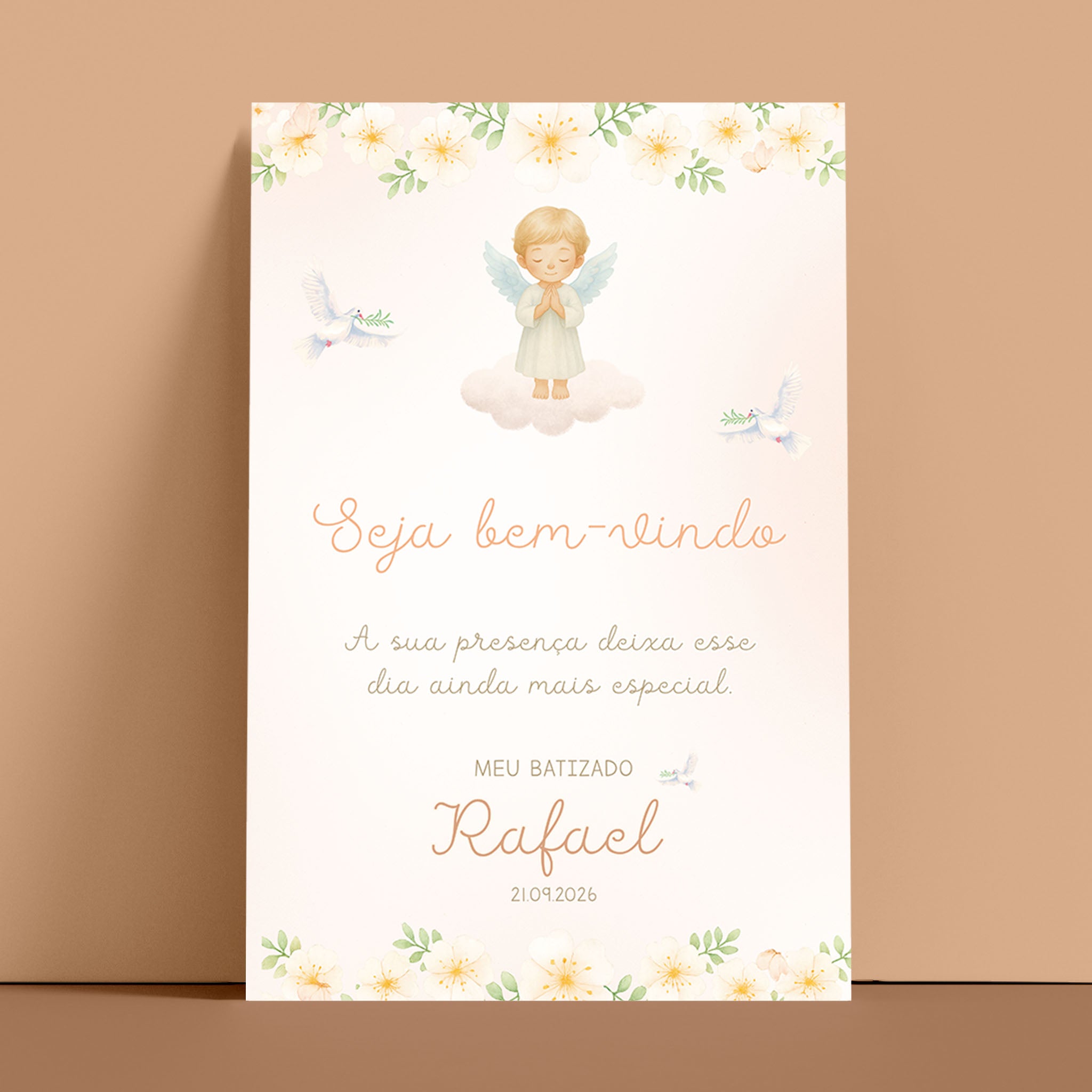 Cartão Agradecimento de Mesa Batismo