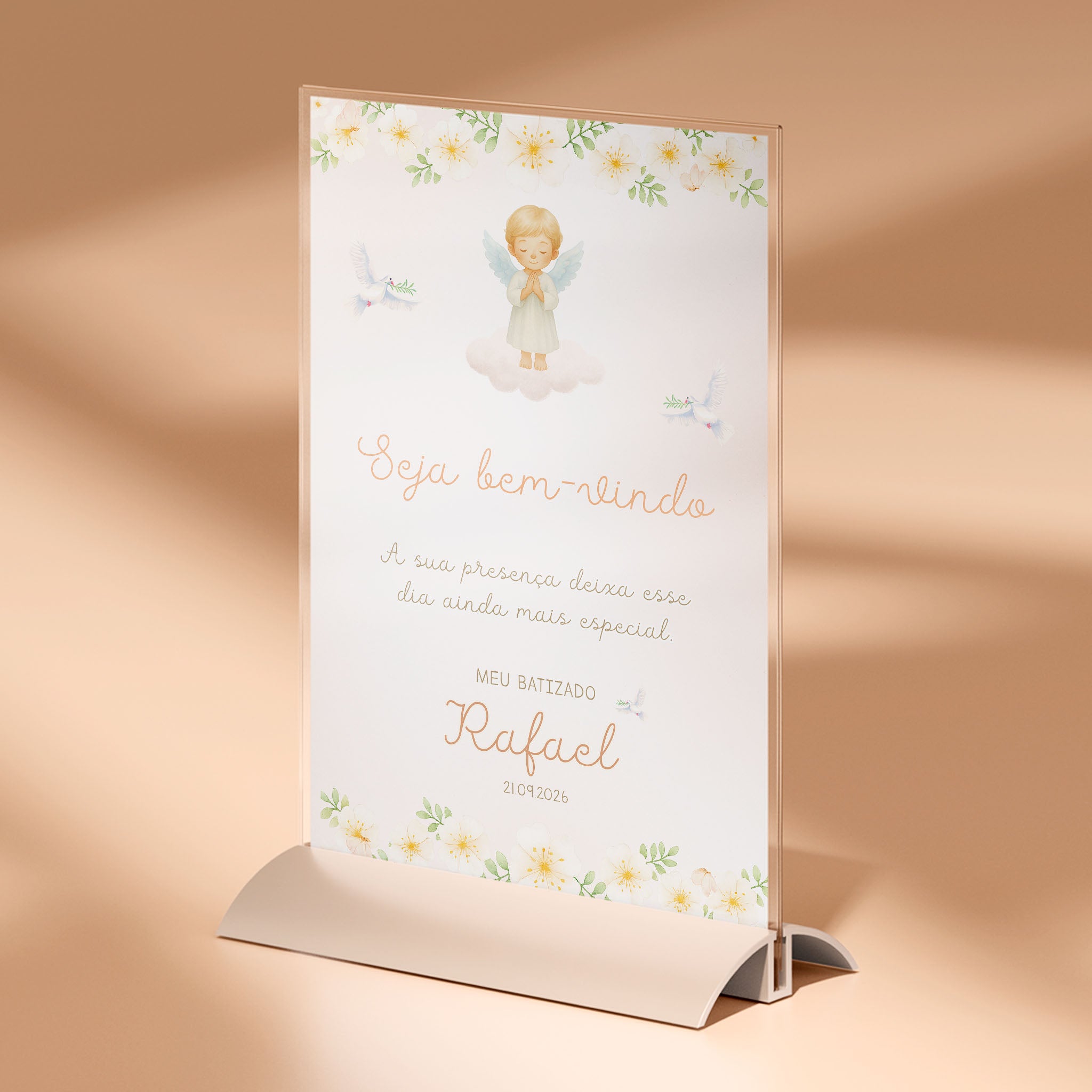 Cartão Agradecimento de Mesa Batismo