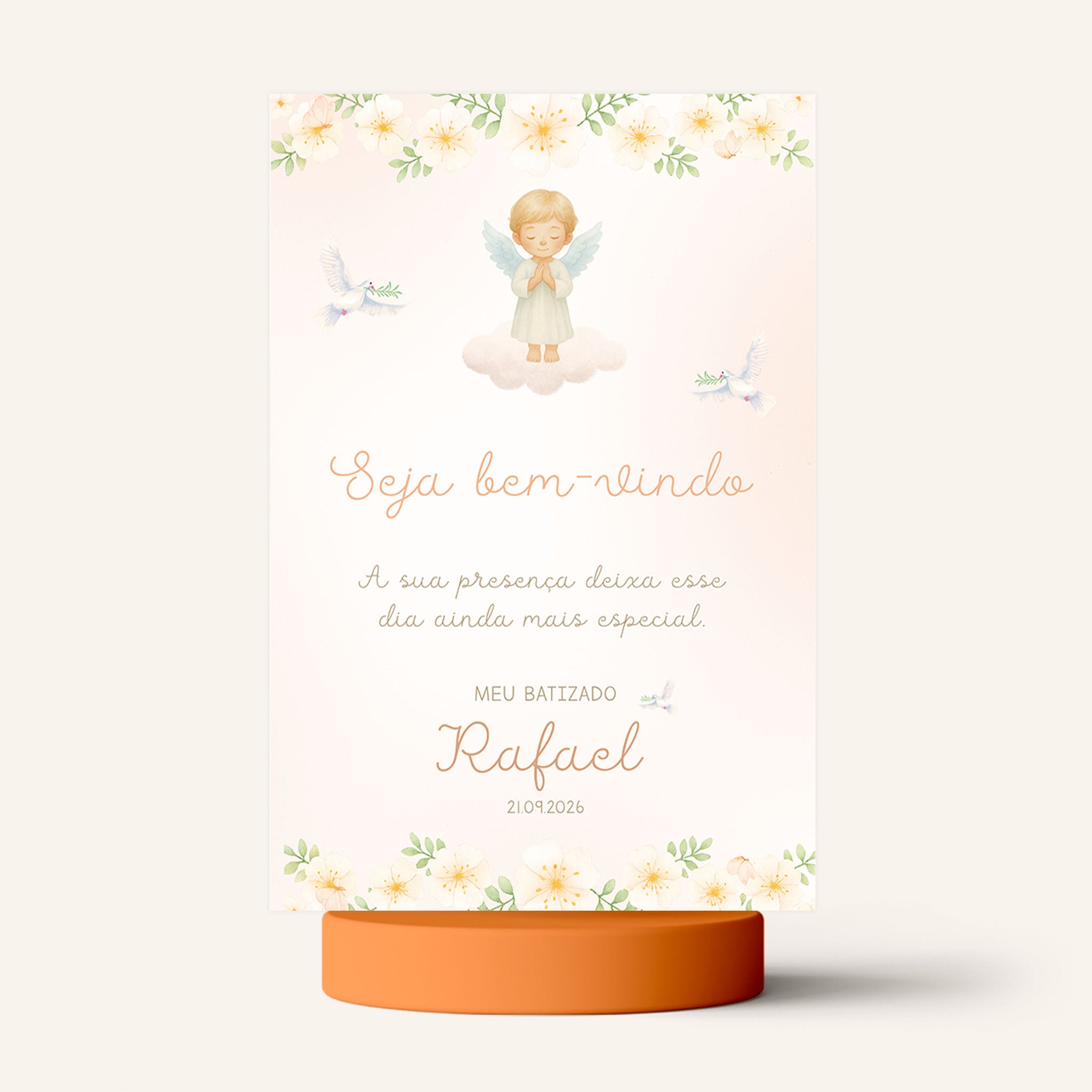 Cartão Agradecimento de Mesa Batismo