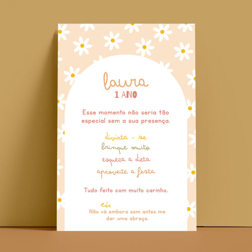 Cartão Agradecimento de Mesa Aniversário Margarida