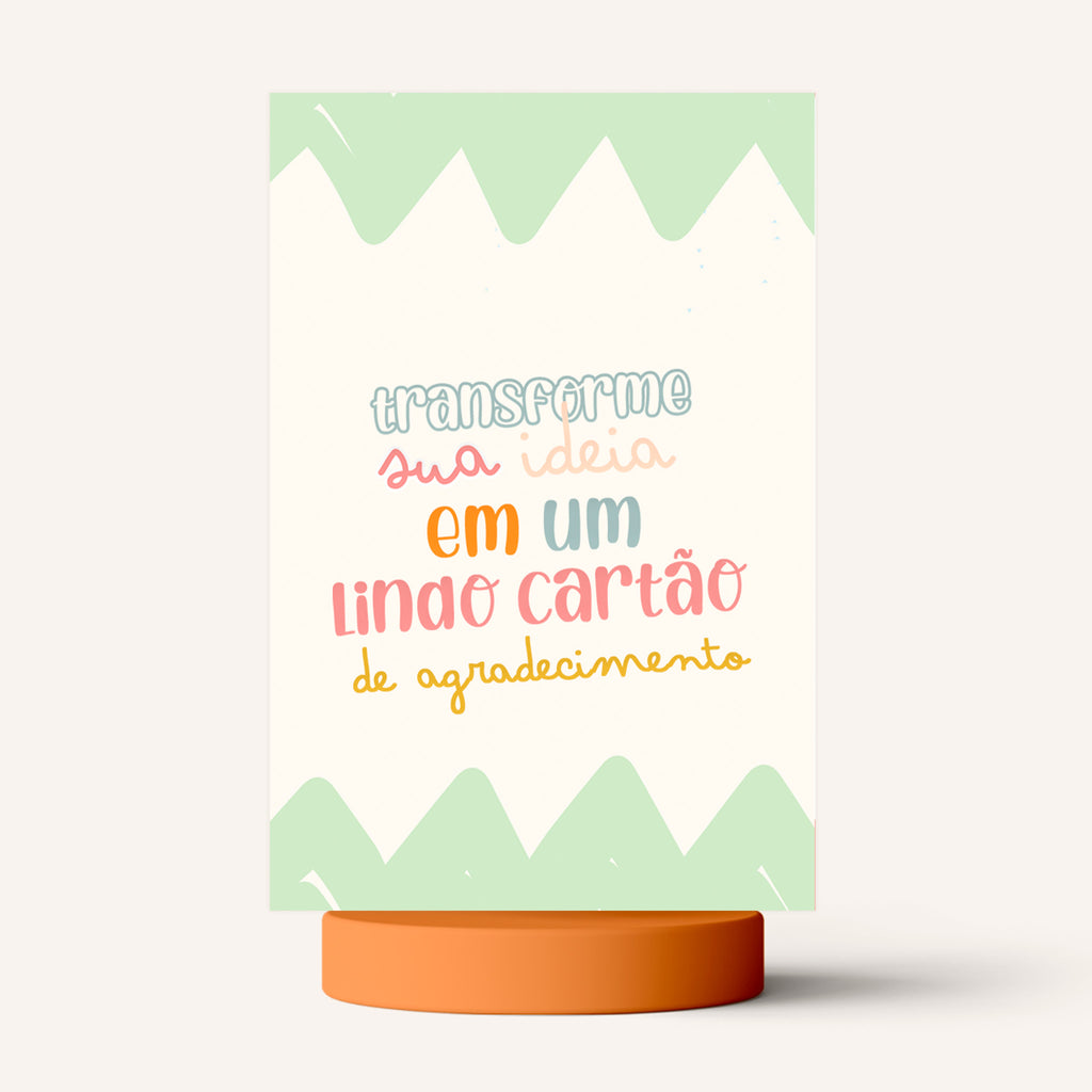 Cartão Agradecimento de Mesa Personalizado