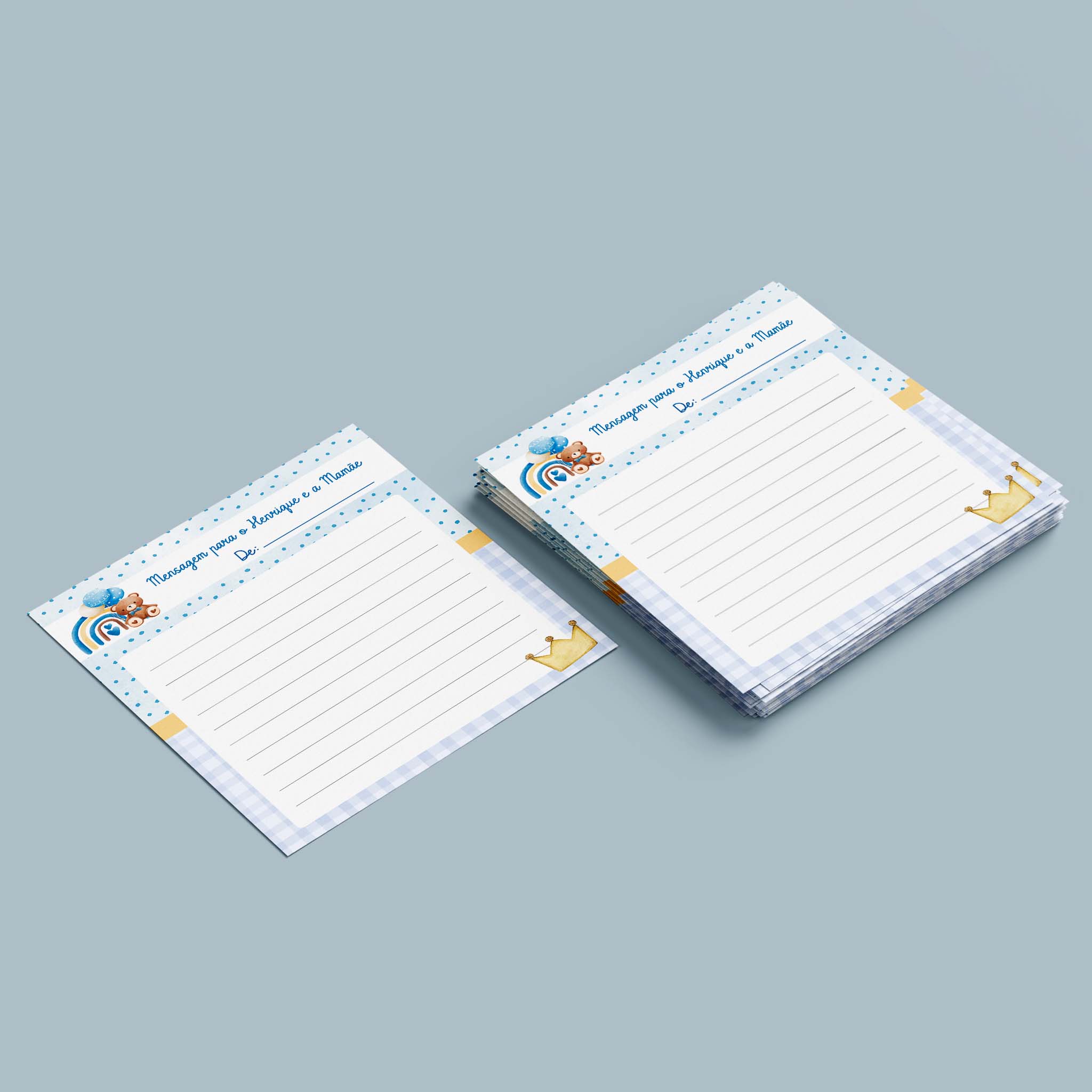 Cartão para Mensagem Chá de Bebê Ursinho