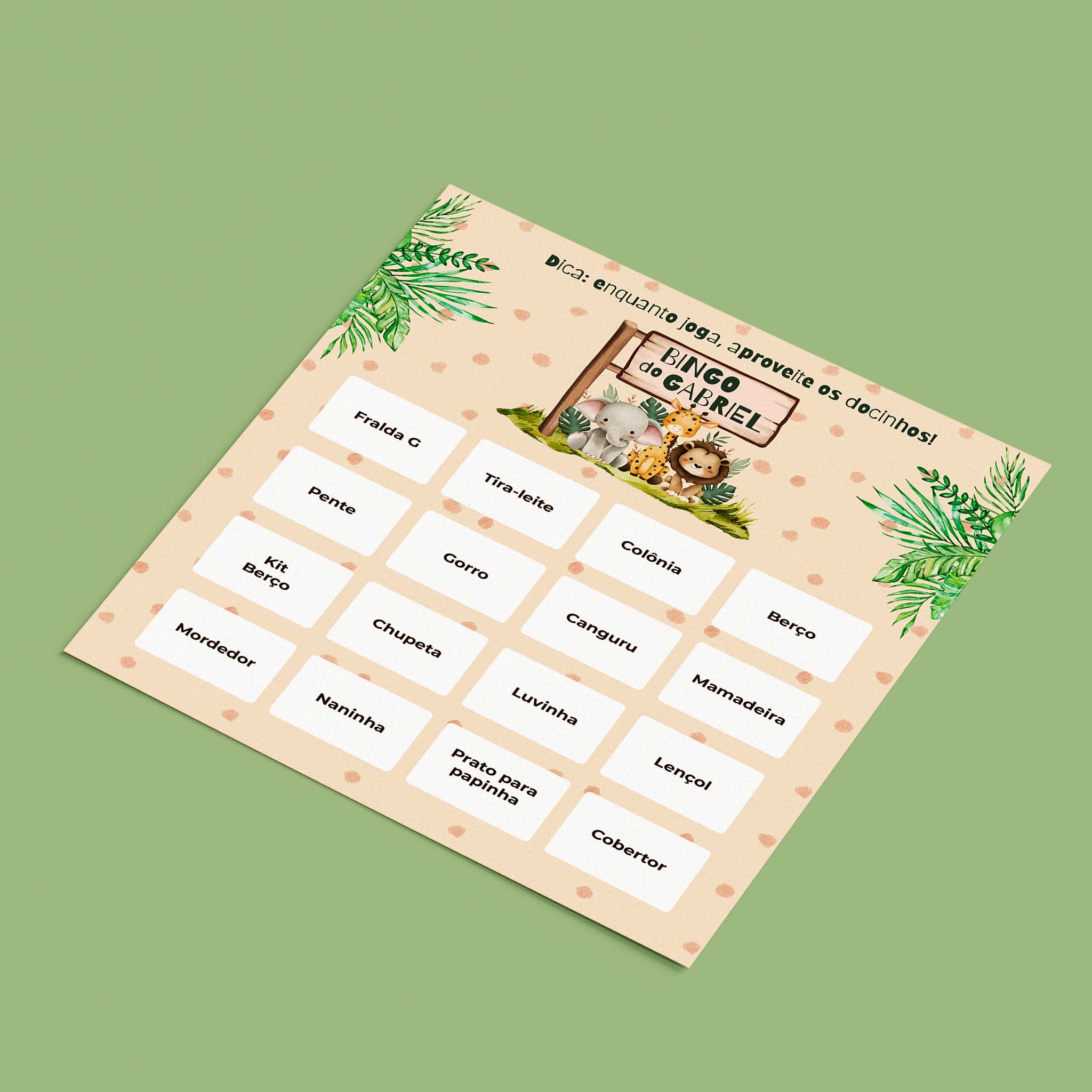 Baby Shower Teddy Bear Bingo Cards