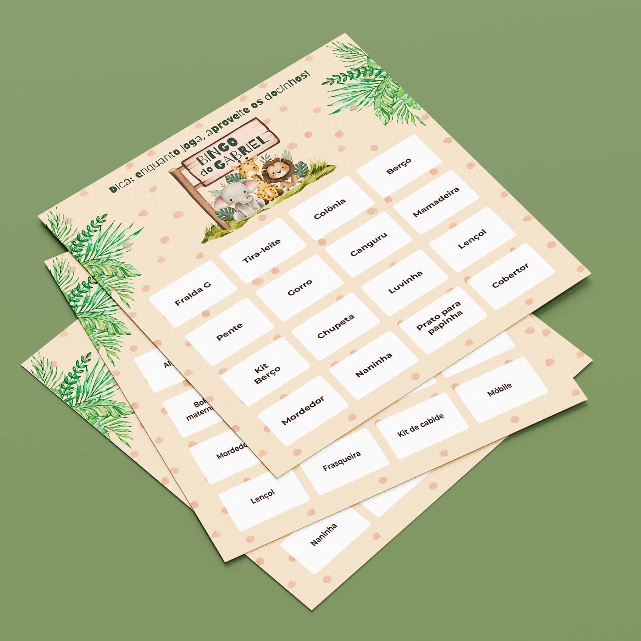 Baby Shower Teddy Bear Bingo Cards