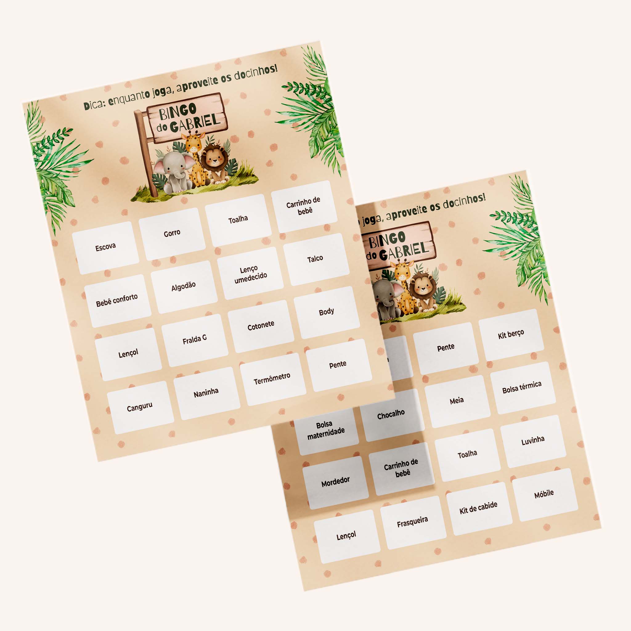 Baby Shower Teddy Bear Bingo Cards