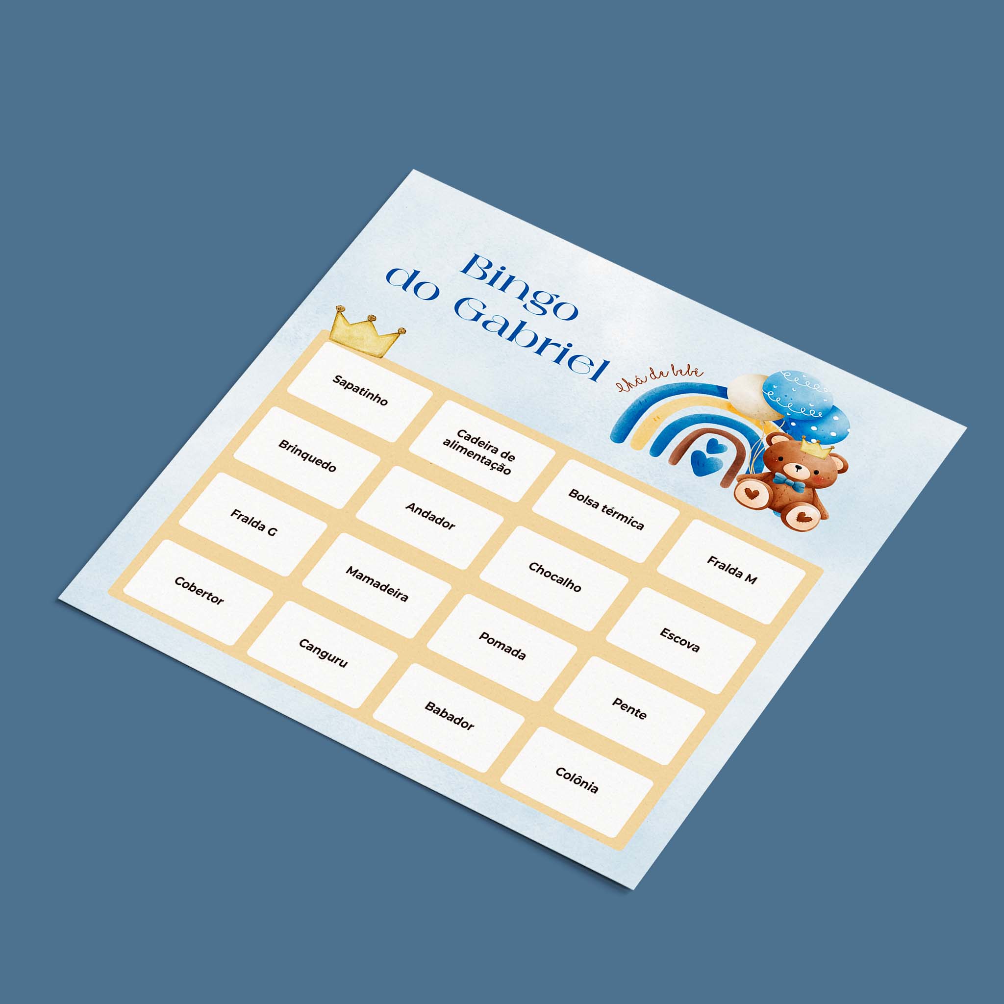 Baby Shower Teddy Bear Bingo Cards