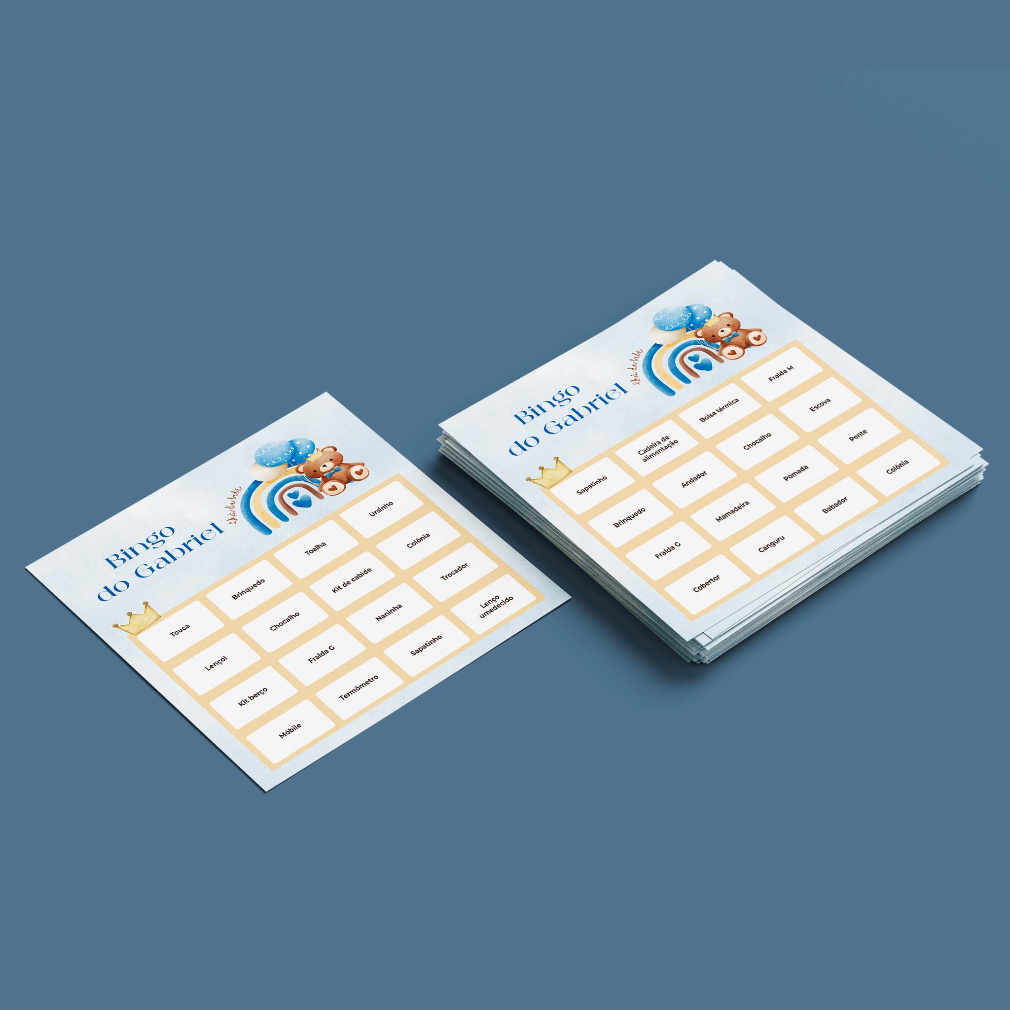 Baby Shower Teddy Bear Bingo Cards