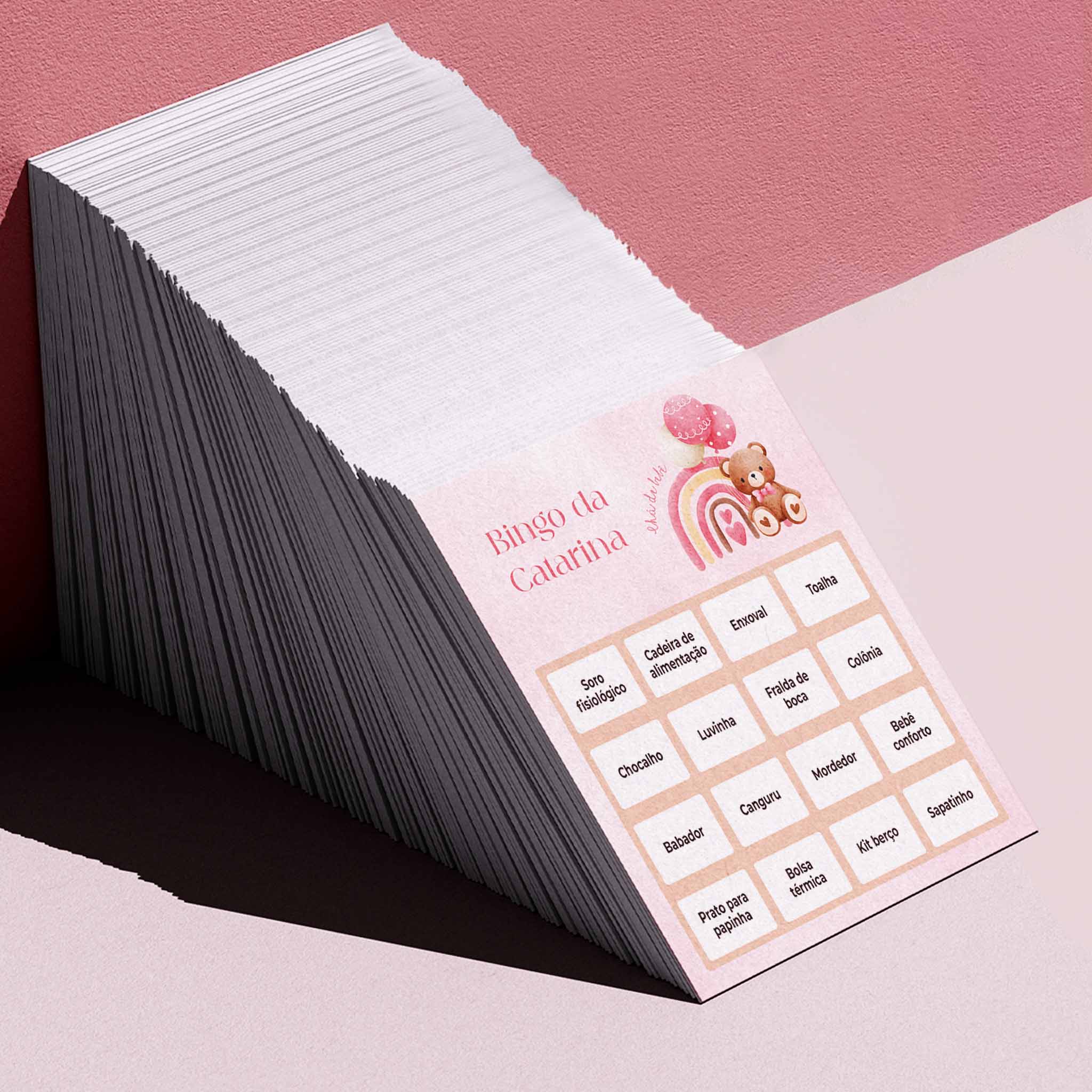 Cartelas de Bingo Chá de Bebê Ursinho