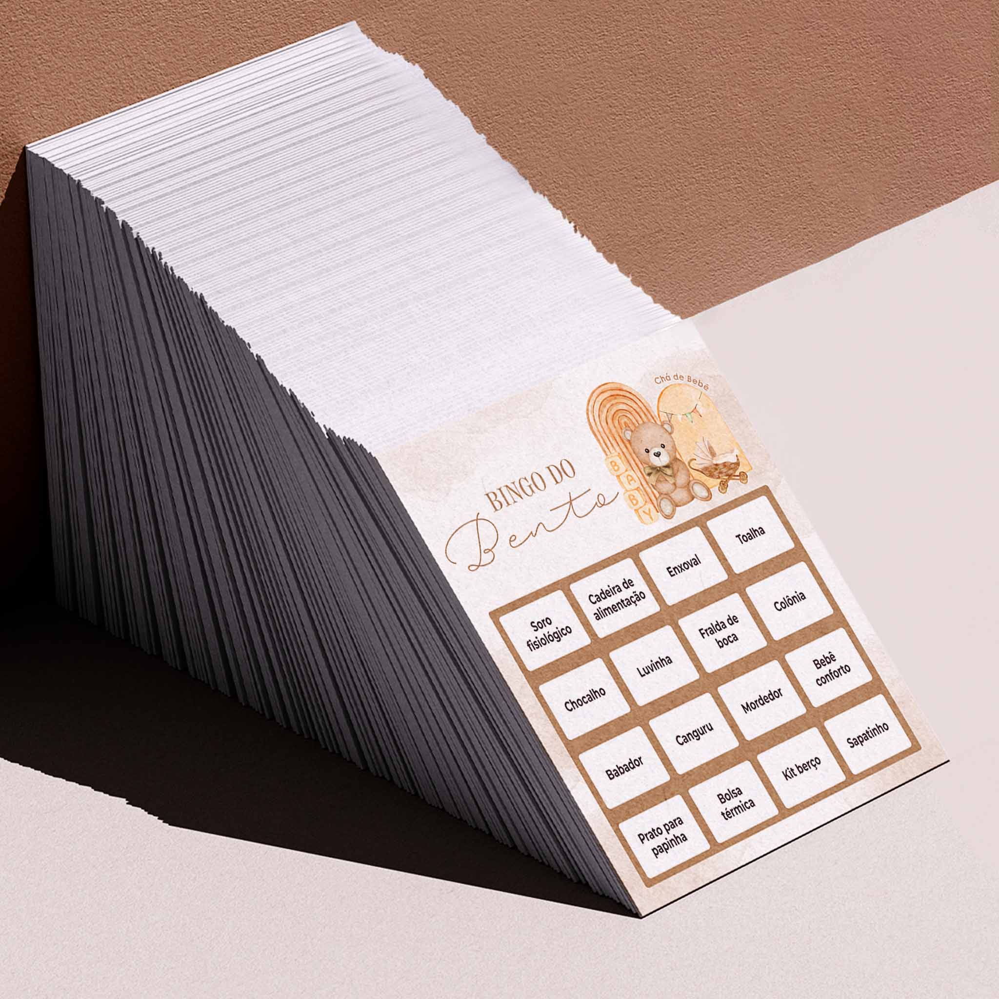 Cartelas de Bingo Chá de Bebê Ursinho