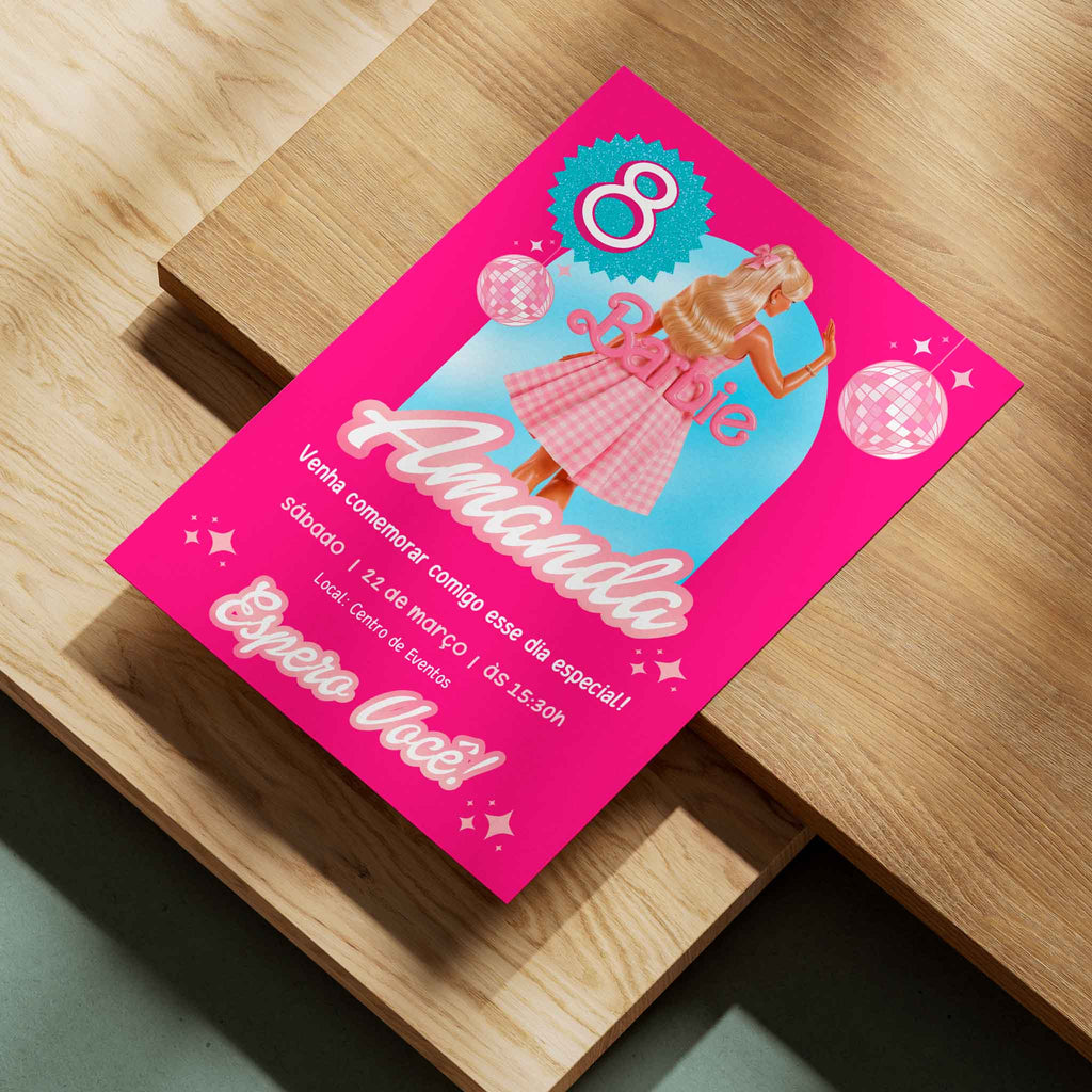 Convite Digital Aniversário Barbie