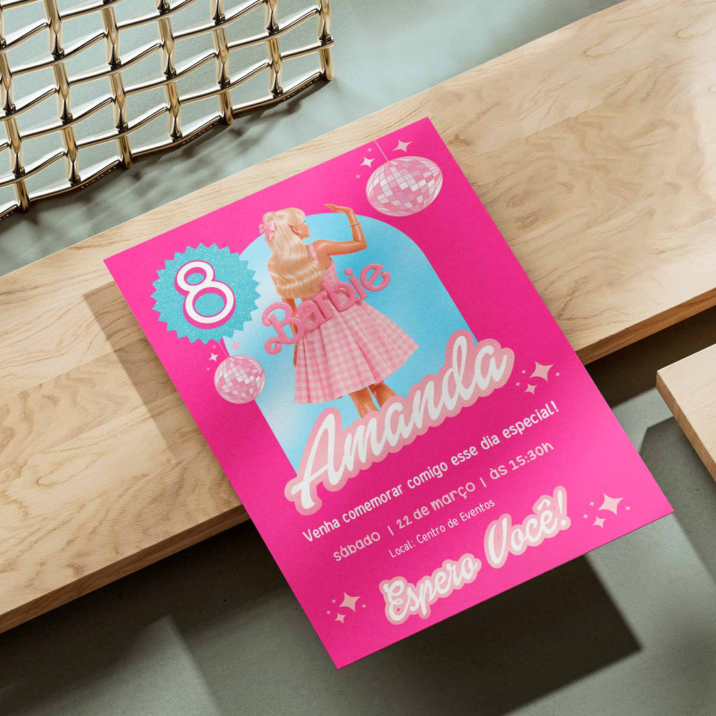 Convite Digital Aniversário Barbie