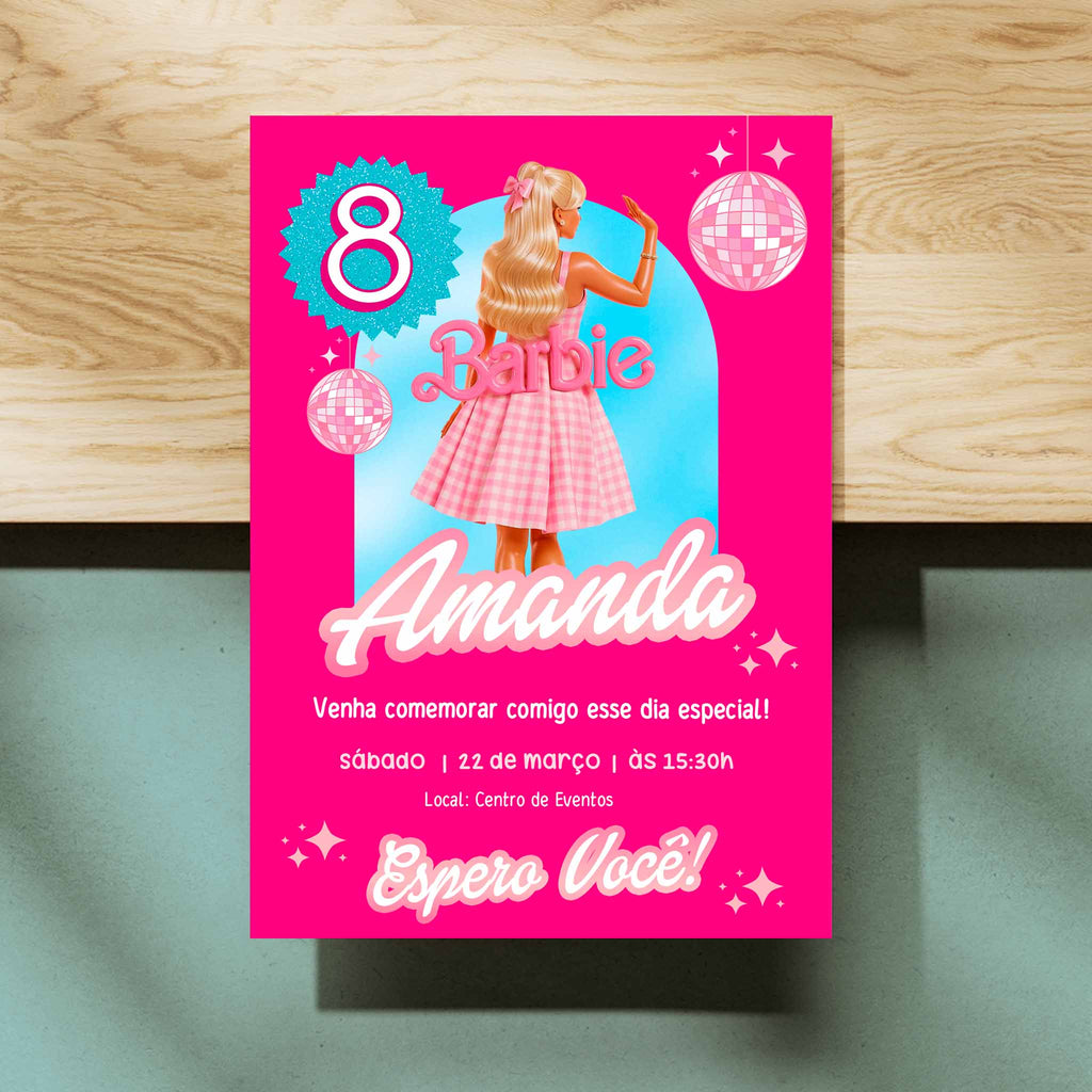 Convite Digital Aniversário Barbie