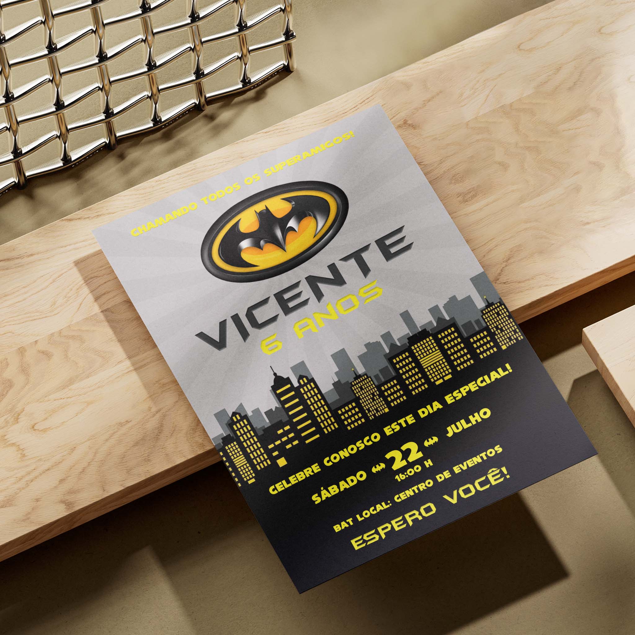 Invitación digital de cumpleaños de Batman