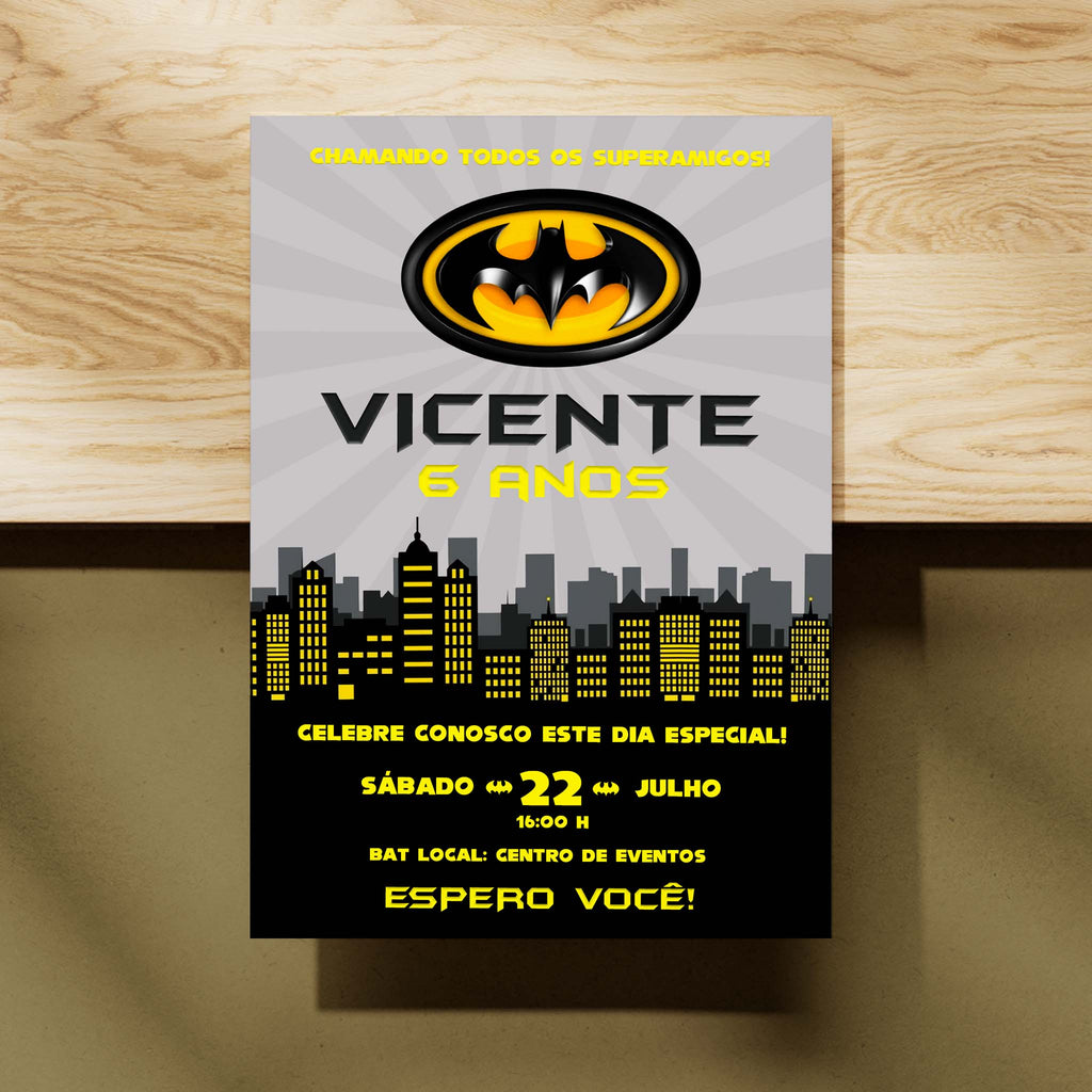 Invitación digital de cumpleaños de Batman