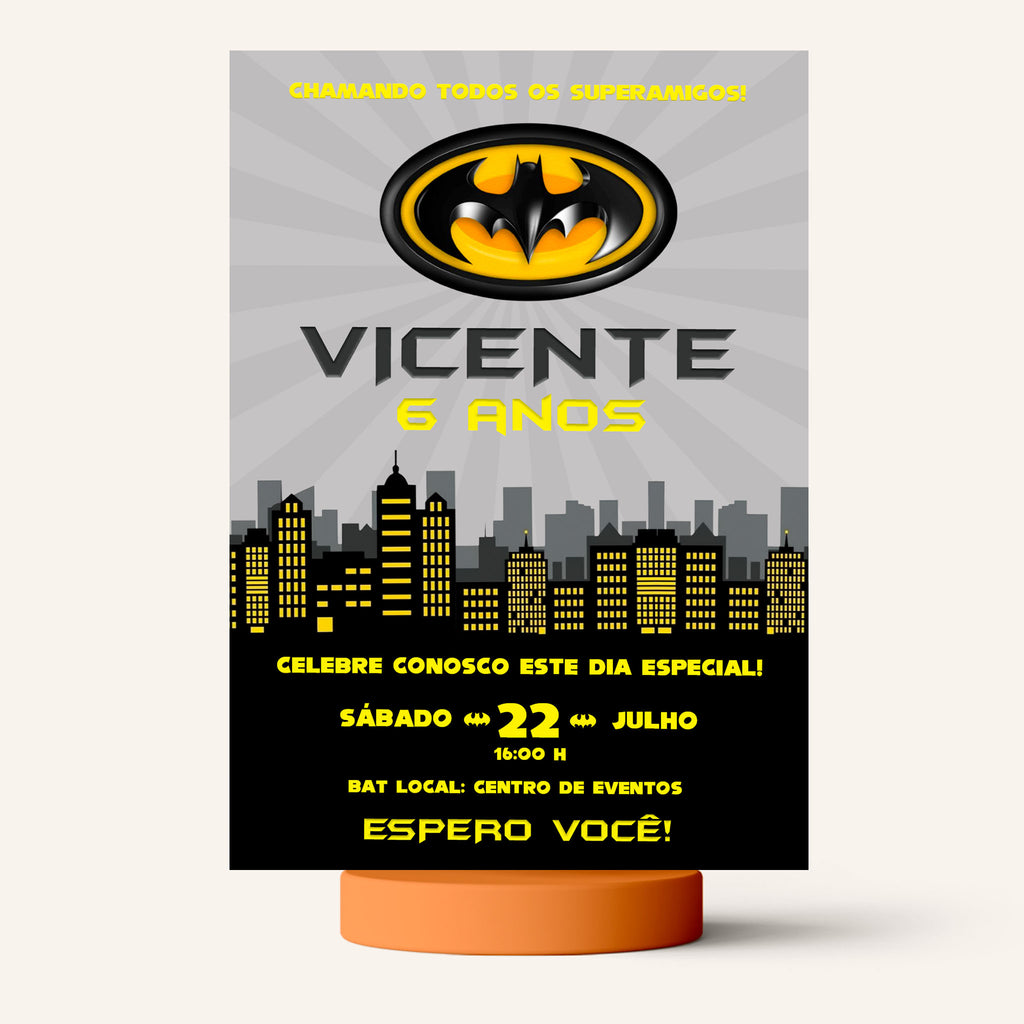 Invitación digital de cumpleaños de Batman