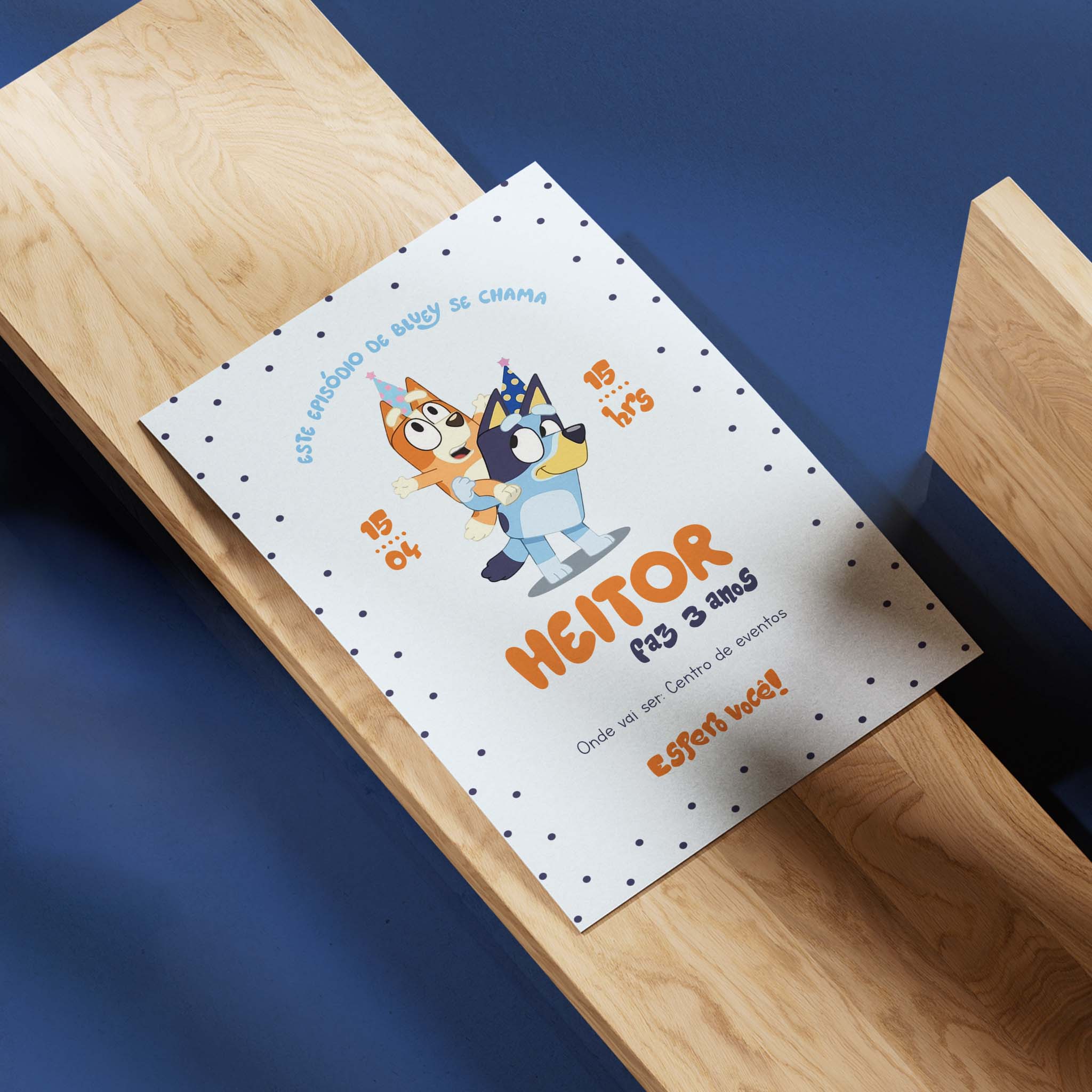 Invitación digital de cumpleaños de Bluey