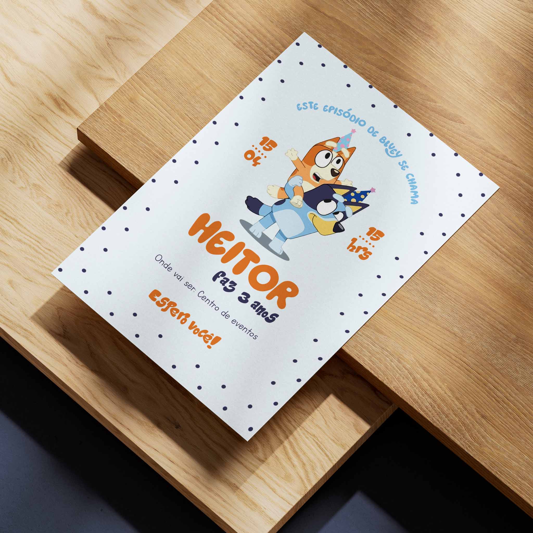 Invitación digital de cumpleaños de Bluey