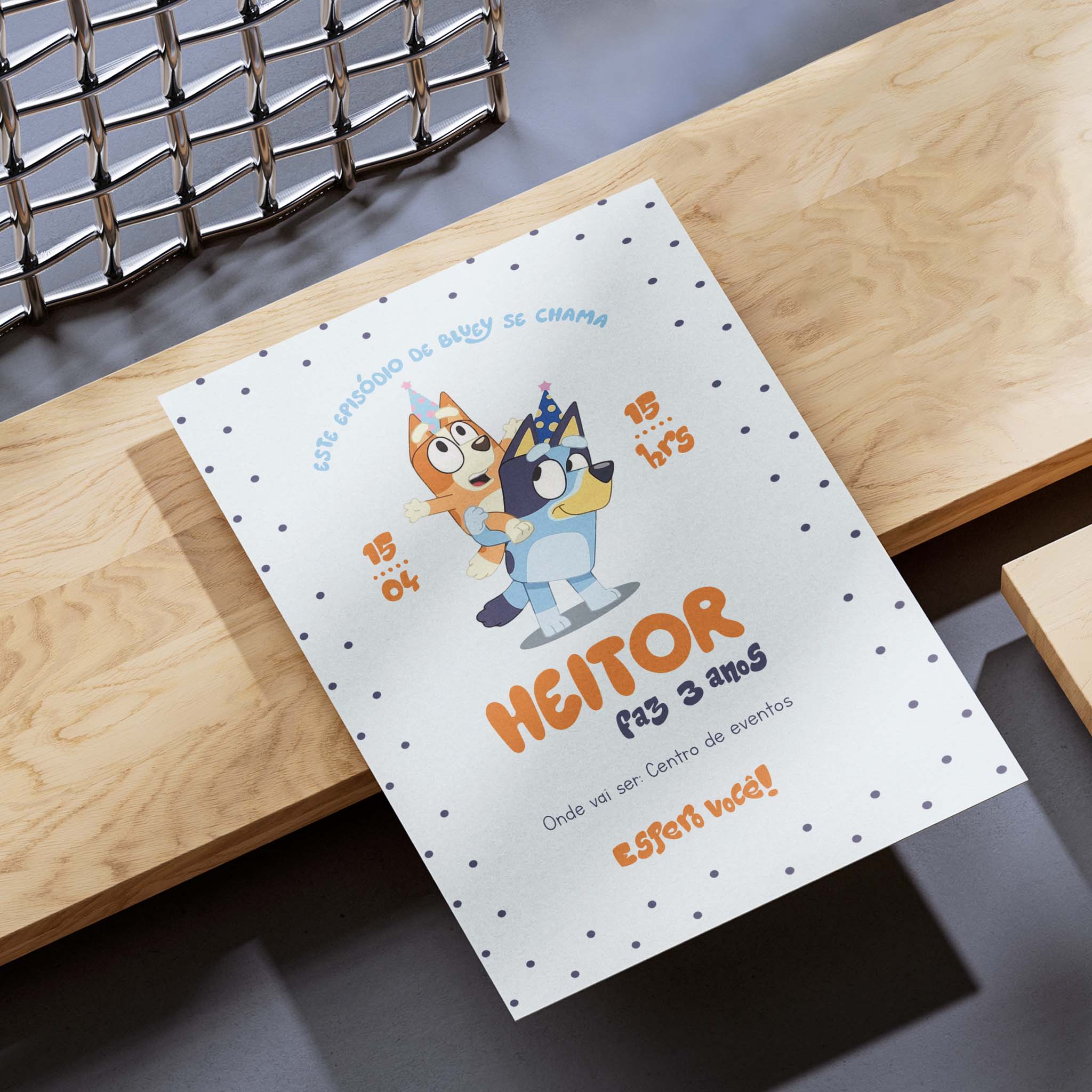 Invitación digital de cumpleaños de Bluey