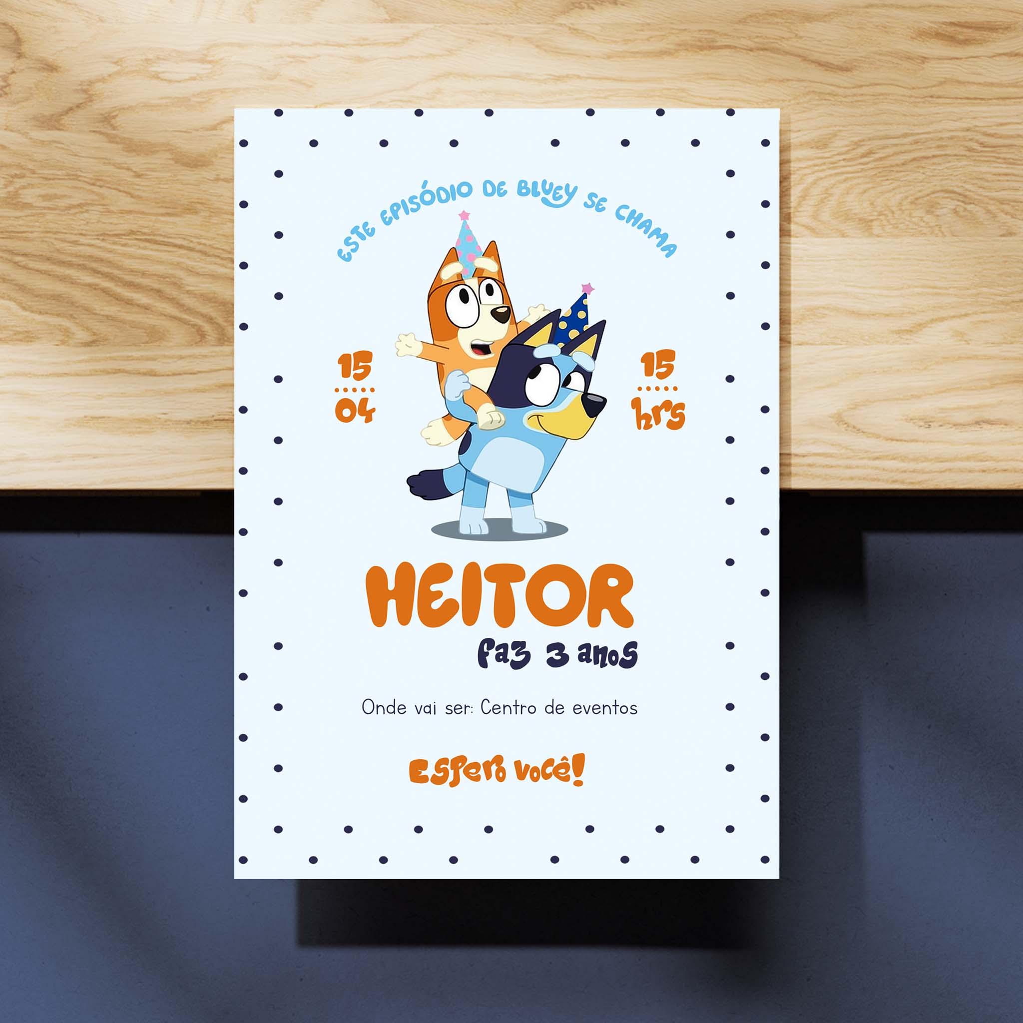 Invitación digital de cumpleaños de Bluey