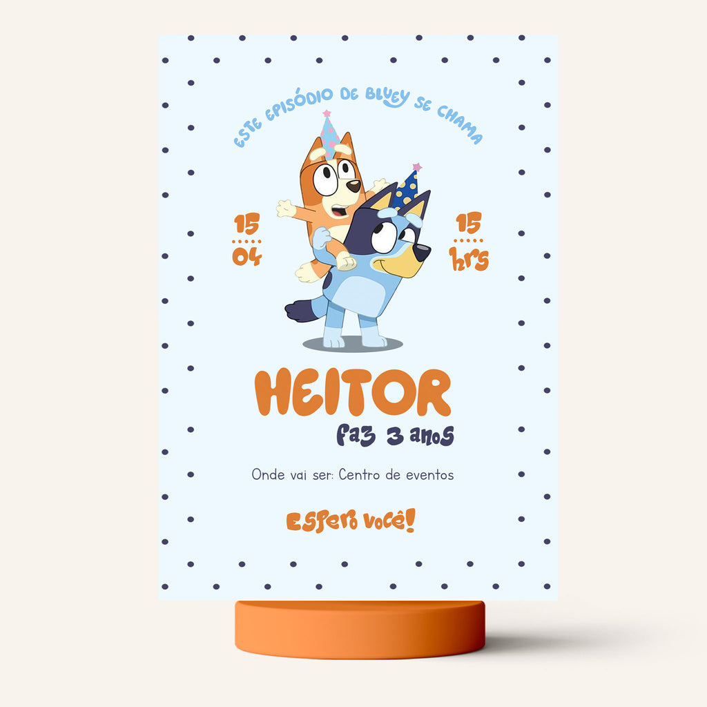 Invitación digital de cumpleaños de Bluey