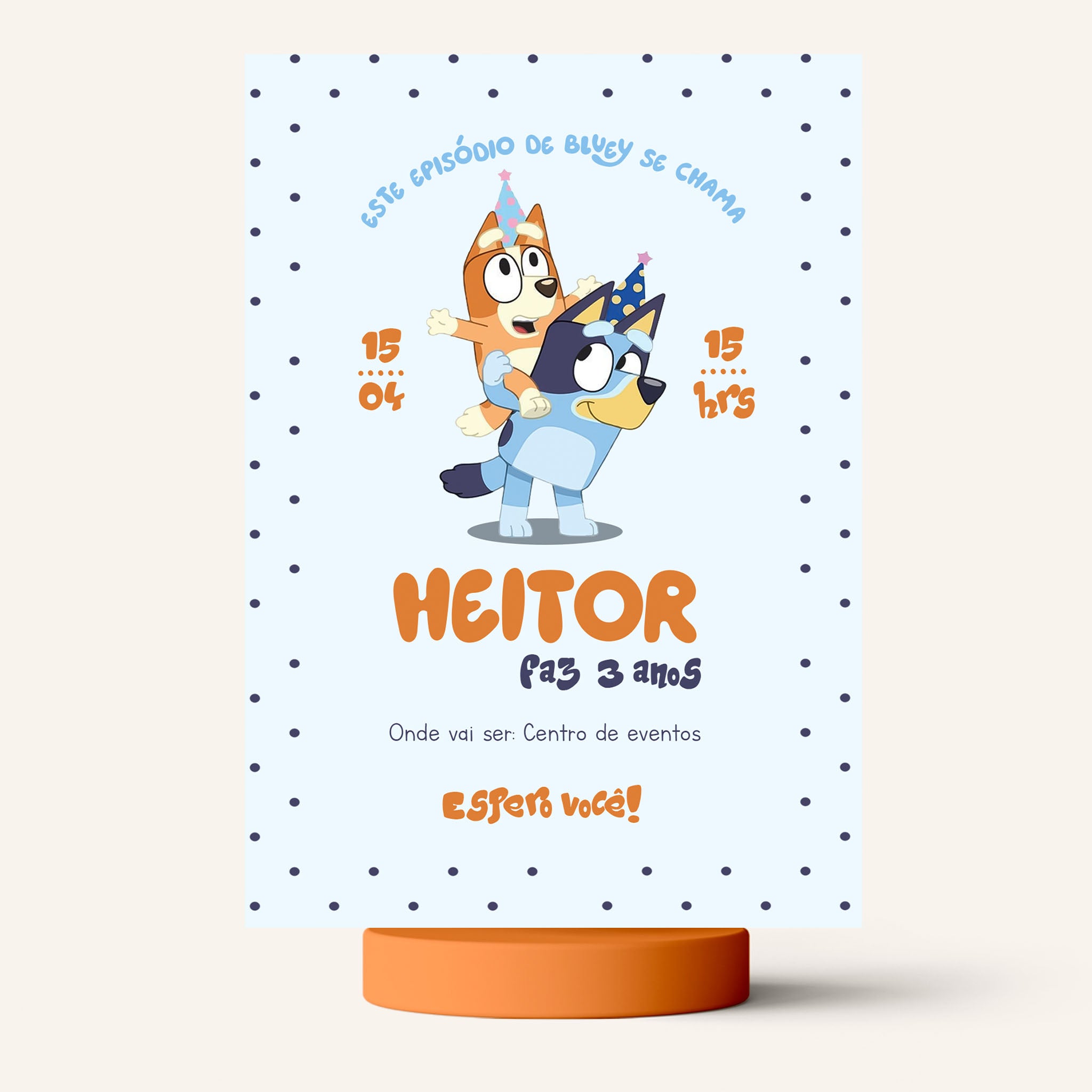 Invitación digital de cumpleaños de Bluey