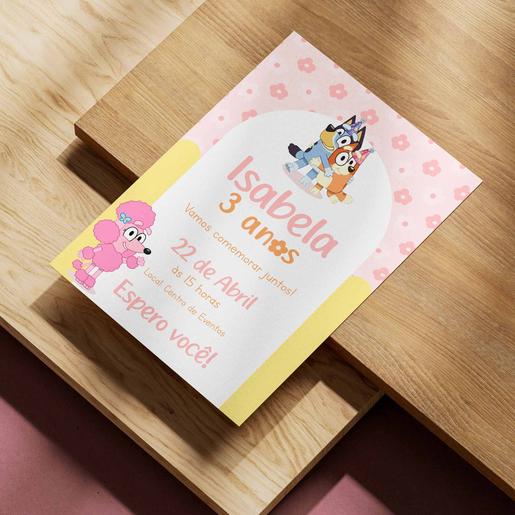Invitación digital de cumpleaños de Bluey
