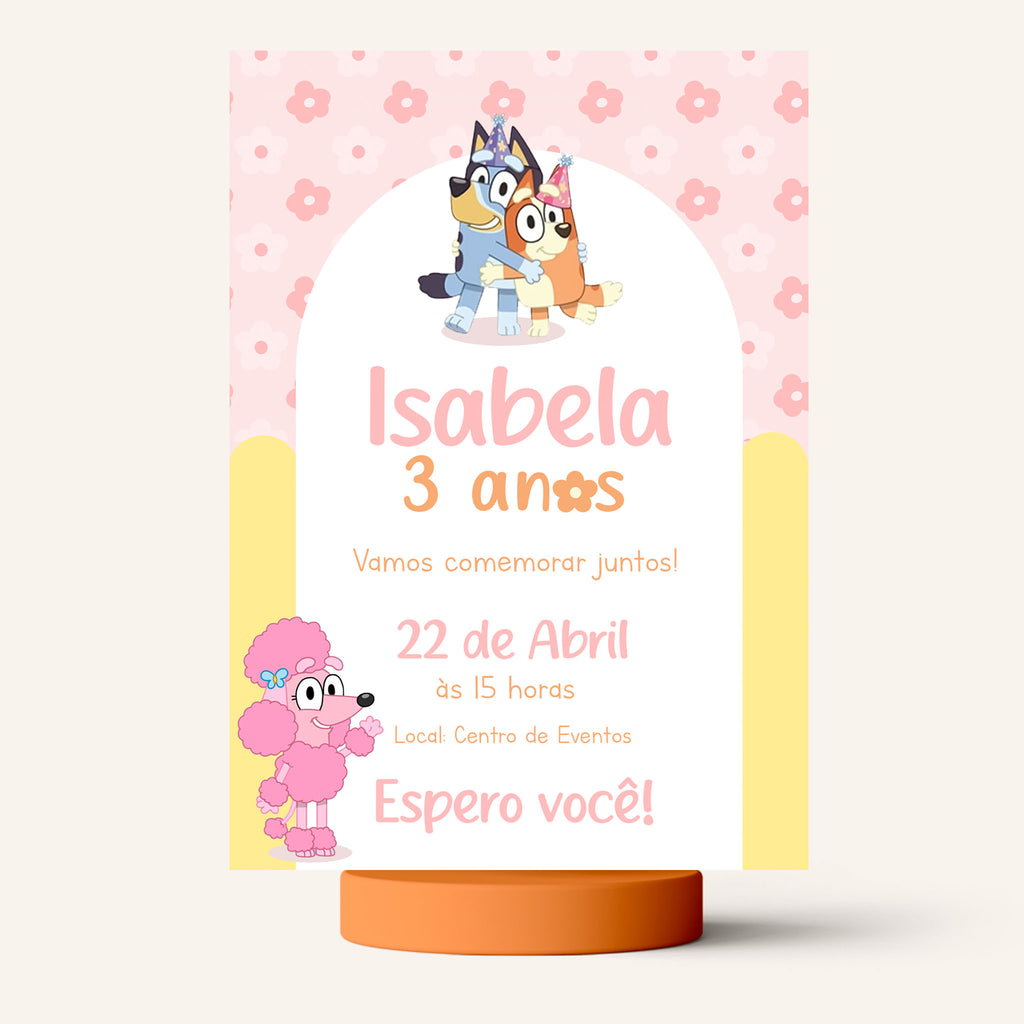 Invitación digital de cumpleaños de Bluey