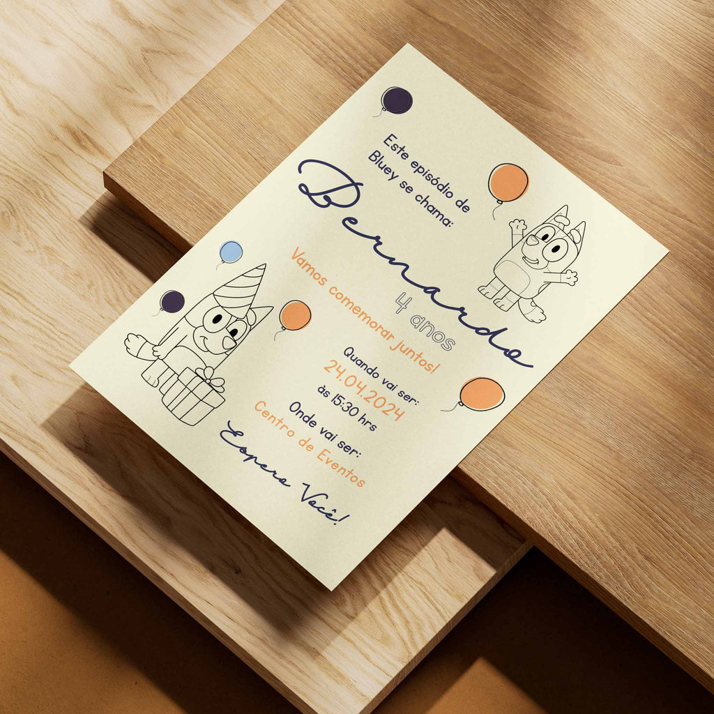 Invitación digital de cumpleaños de Bluey