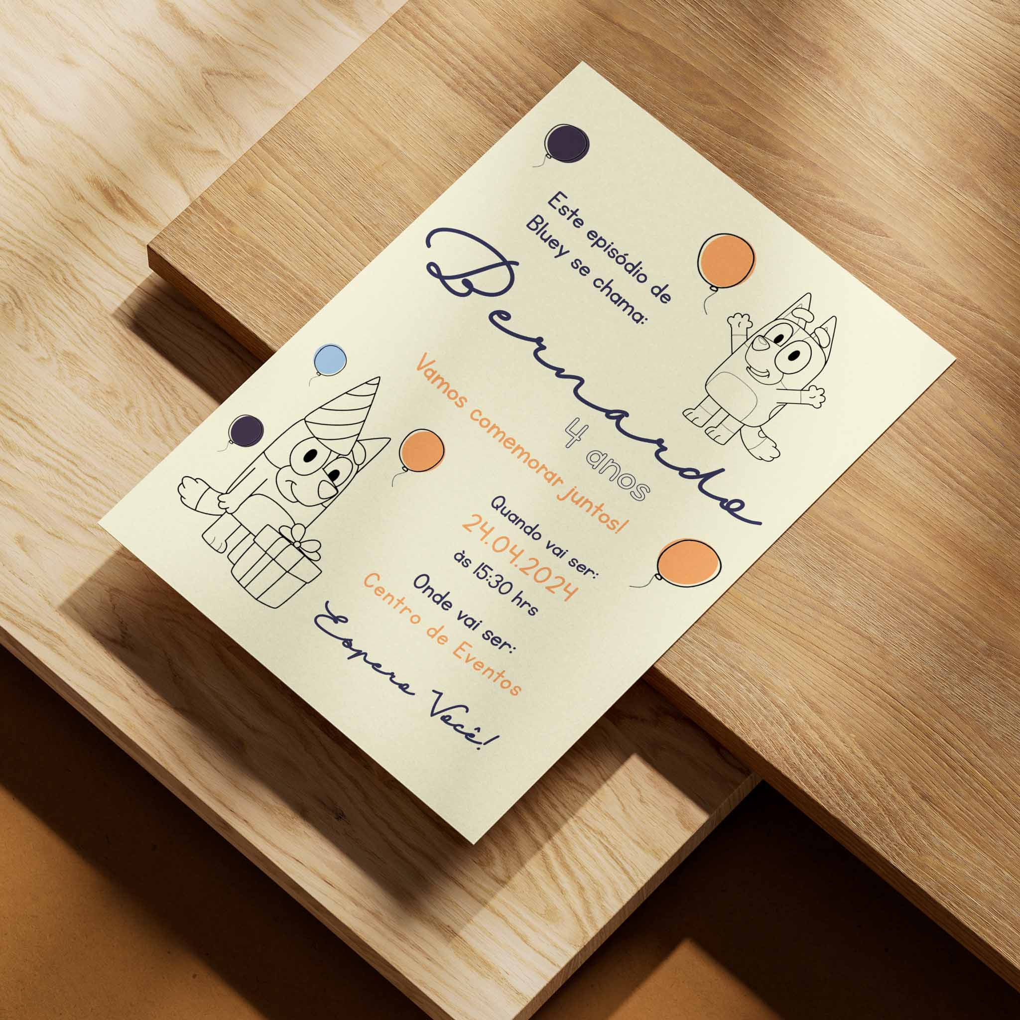 Invitación digital de cumpleaños de Bluey