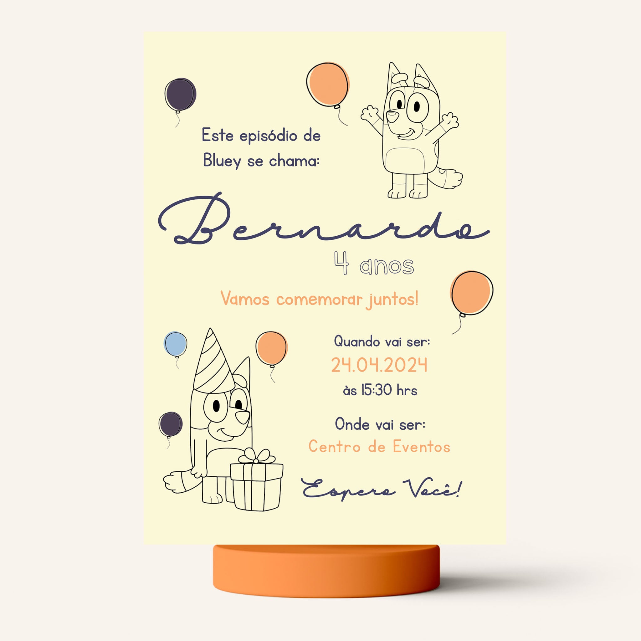 Invitación digital de cumpleaños de Bluey