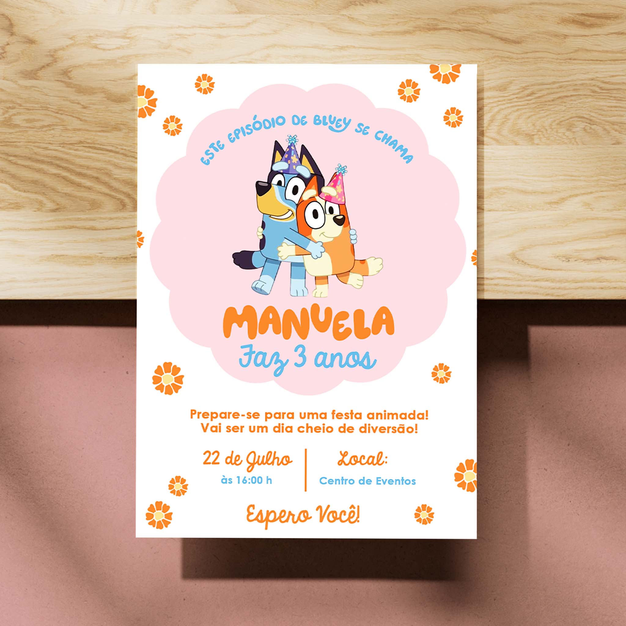 Invitación digital de cumpleaños de Bluey