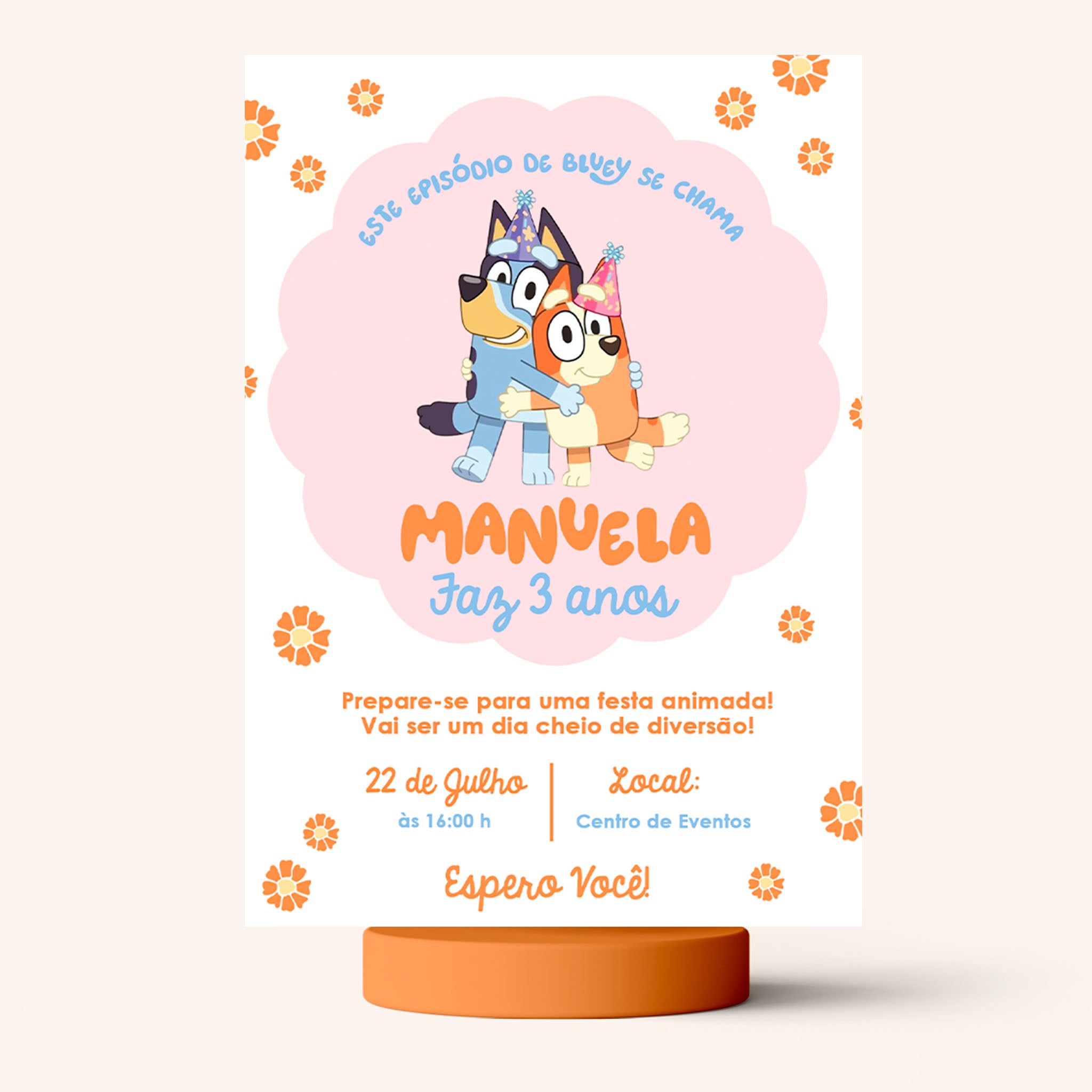 Invitación digital de cumpleaños de Bluey