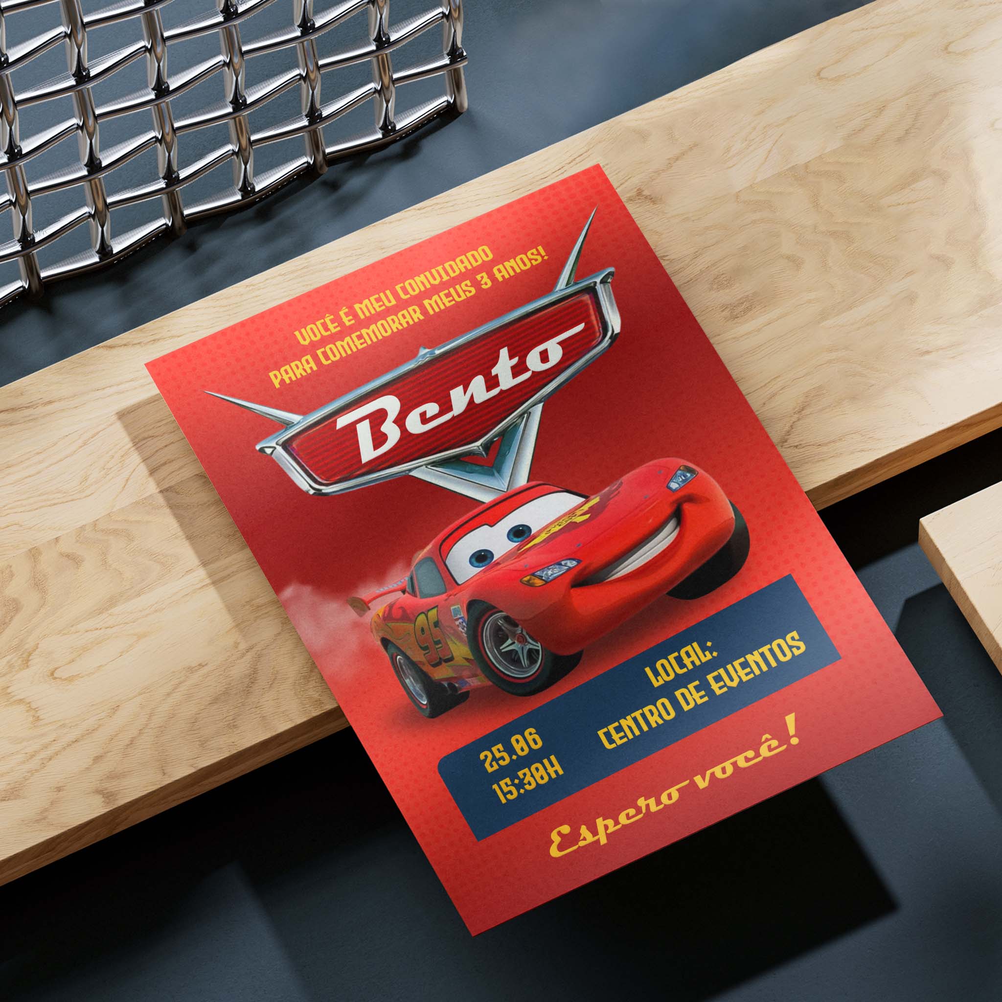 Invitación digital de cumpleaños de Cars
