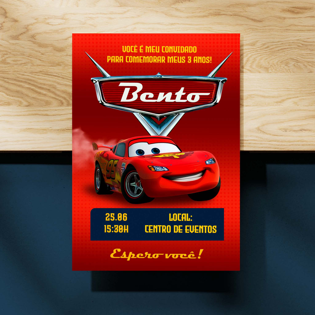 Invitación digital de cumpleaños de Cars